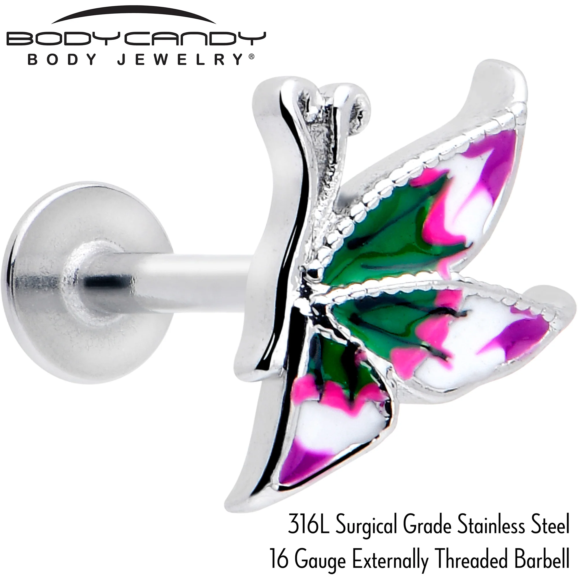16G 5/16 Profile Butterfly Labret Monroe Tragus - Image 2