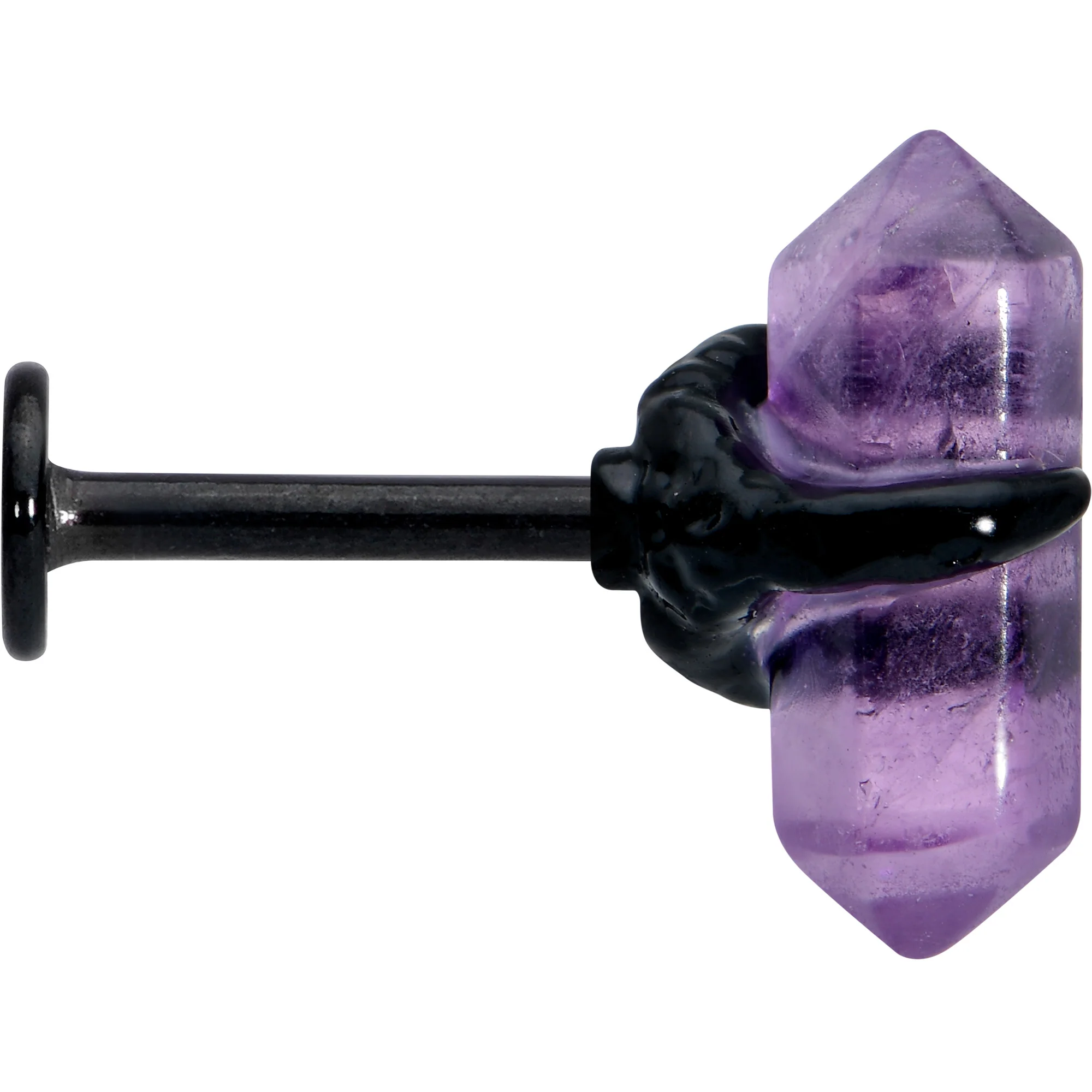 16G 5/16 Purple Amethyst Black Claw Obelisk Labret Monroe Tragus - Image 3