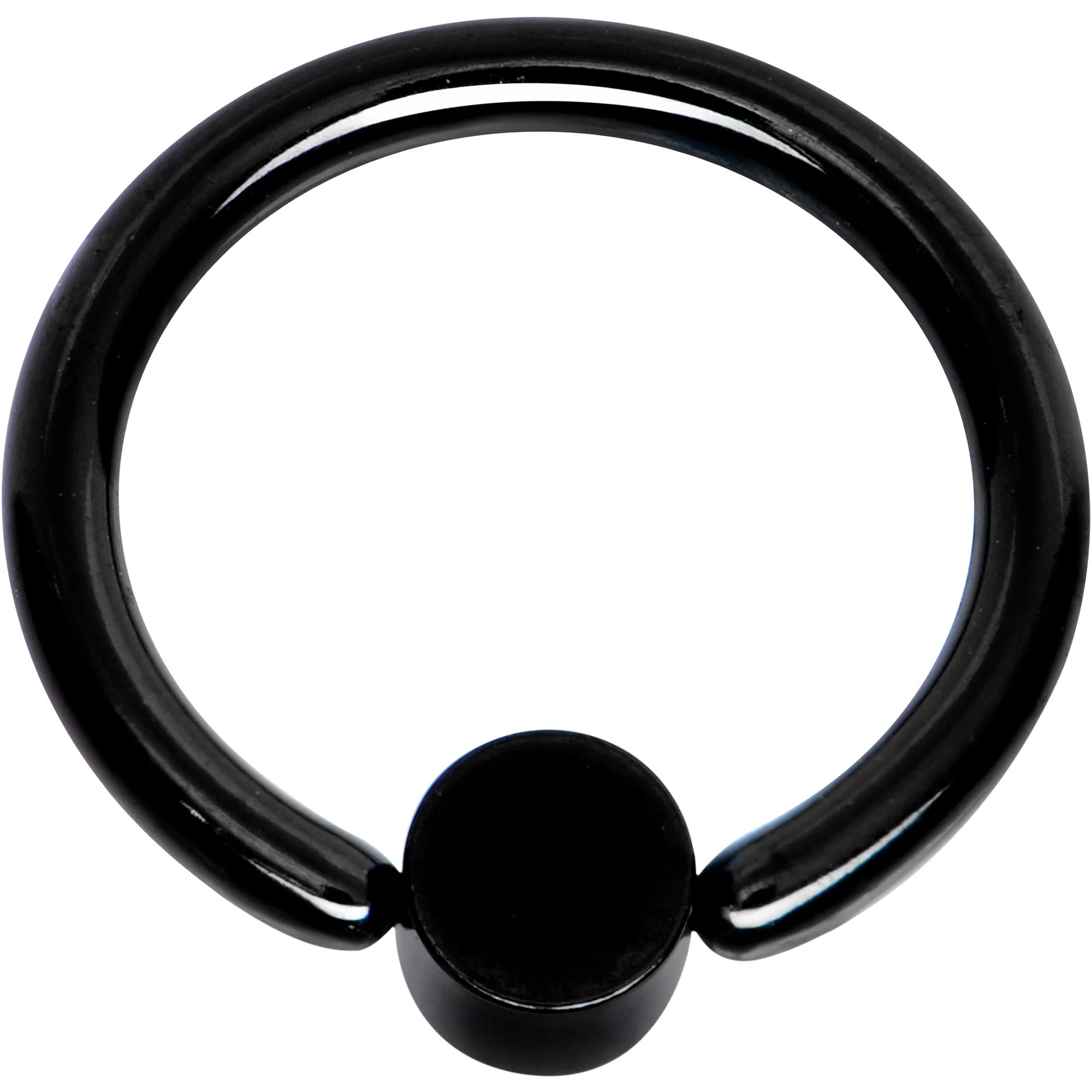16G 5/16 Purple Faux Opal 3mm Disc Black BCR Captive Ring - Image 2