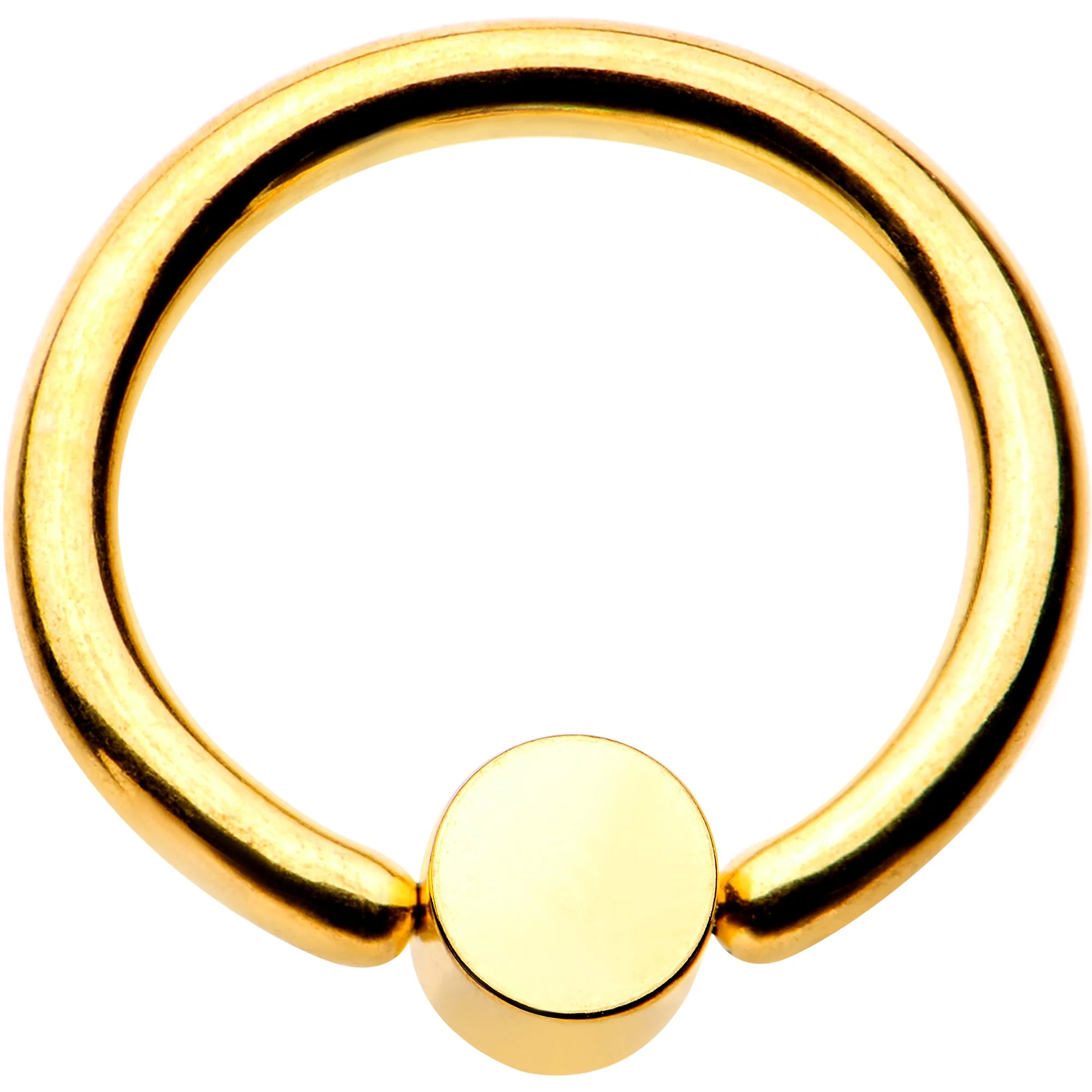 16G 5/16 Purple Faux Opal 3mm Disc Gold IP BCR Captive Ring - Image 2