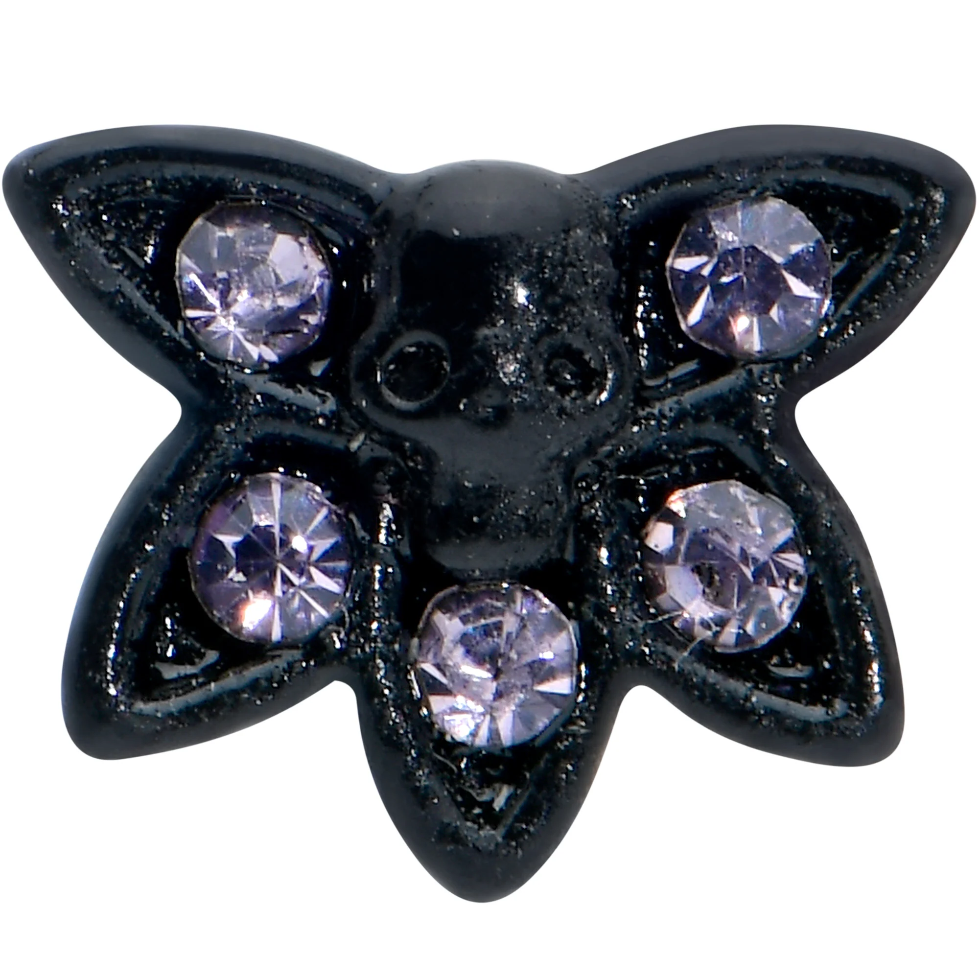 16G 5/16 Purple Gem Black Skull Blossom Labret Monroe Tragus - Image 2
