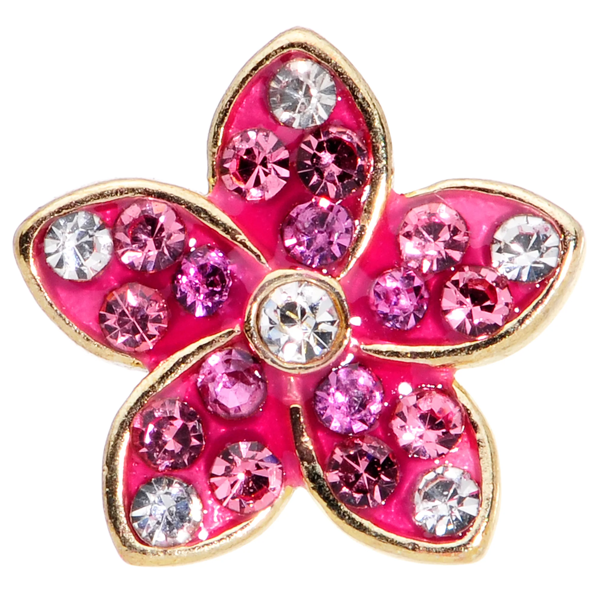 16G 5/16 Purple Gem Gold Hue Fabulous Flower Labret Monroe Tragus - Image 2
