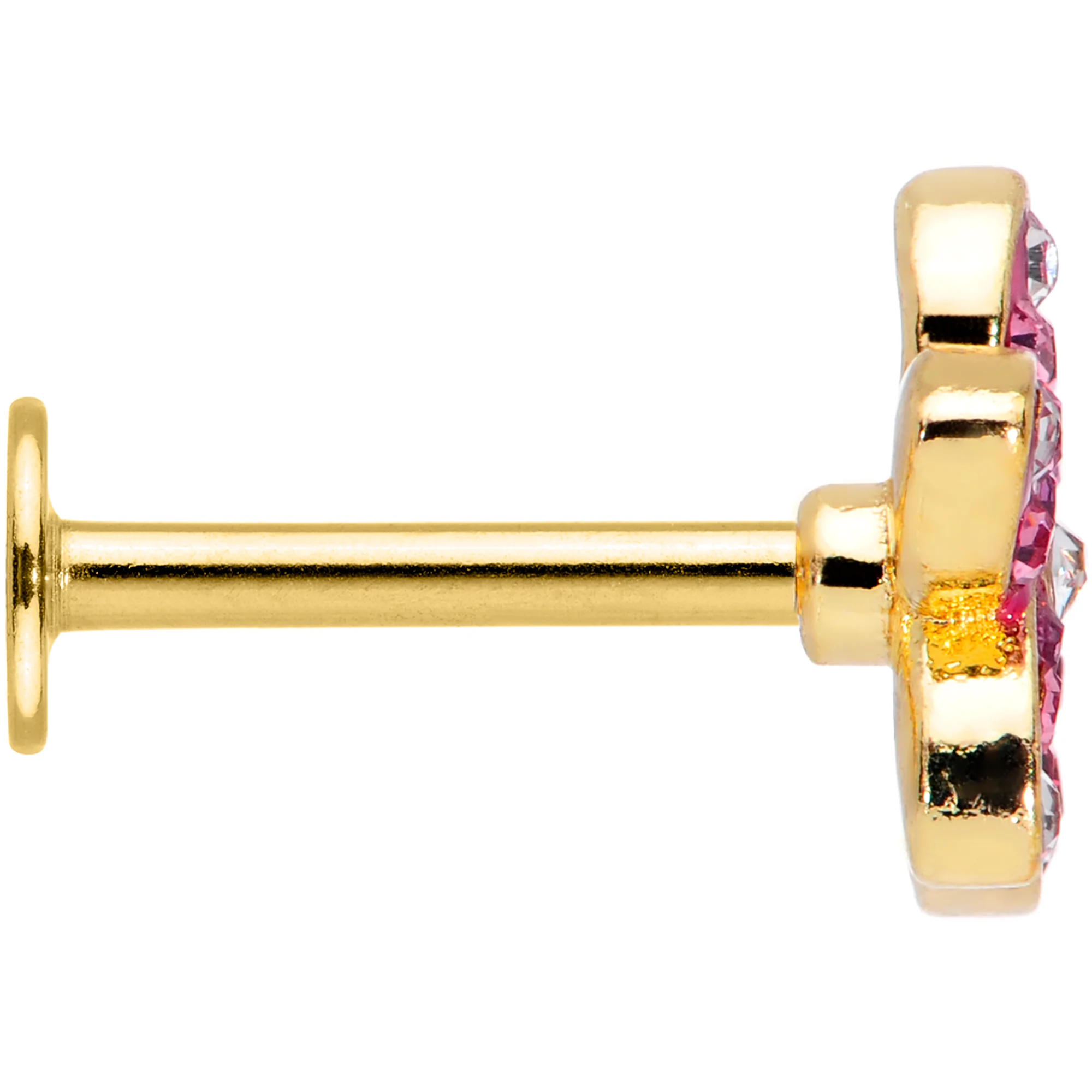 16G 5/16 Purple Gem Gold Hue Fabulous Flower Labret Monroe Tragus - Image 3
