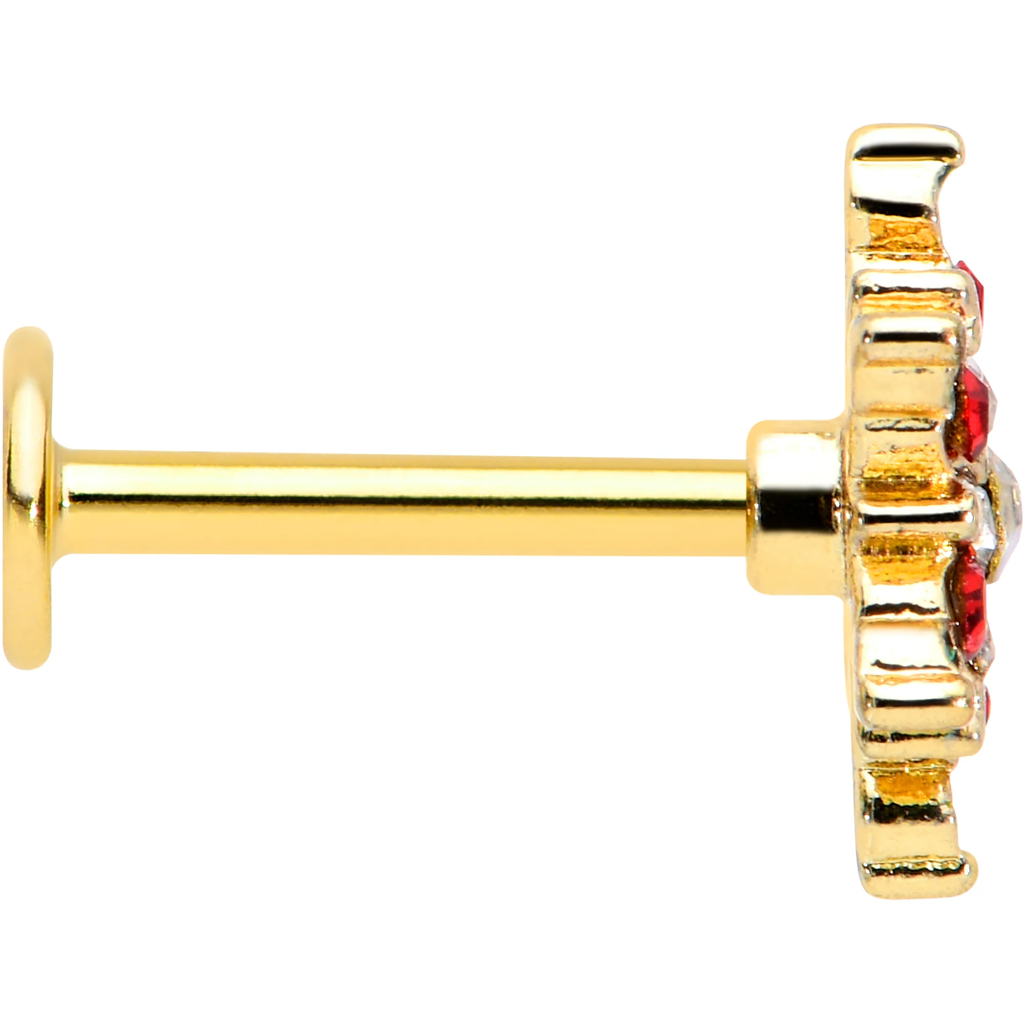 16G 5/16 Red Aurora Gem Gold Tone Xmas Star Holiday Labret Tragus - Image 3