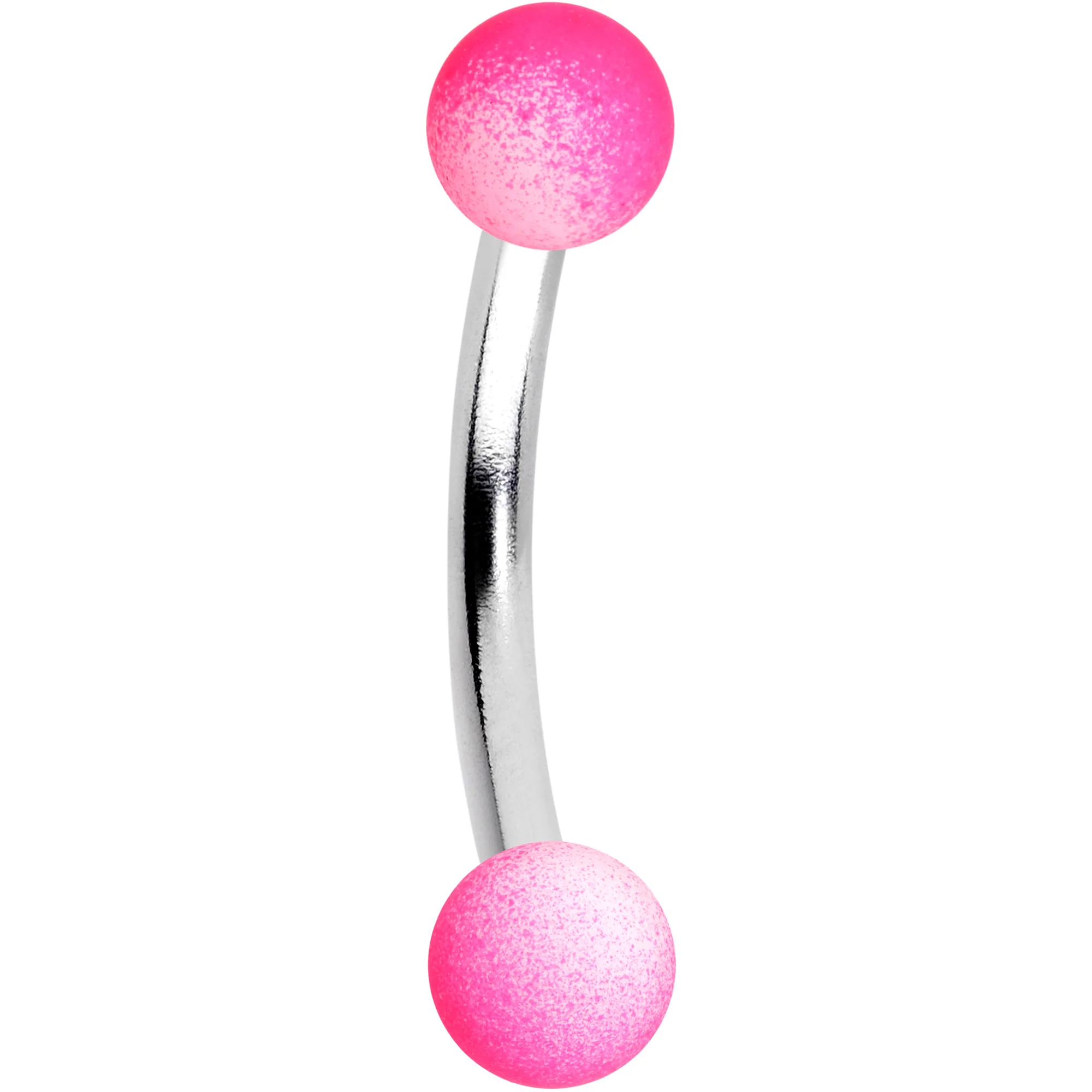 16G 5/16 Red Pink Ombre Soft Finish Curved Eyebrow Ring Set of 4 - Image 5