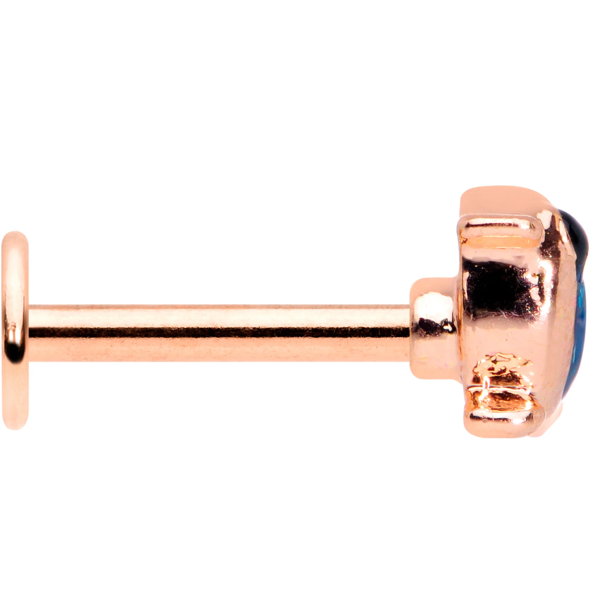 16G 5/16 Rose Gold Tone Blue Bird Labret Monroe Tragus - Image 3