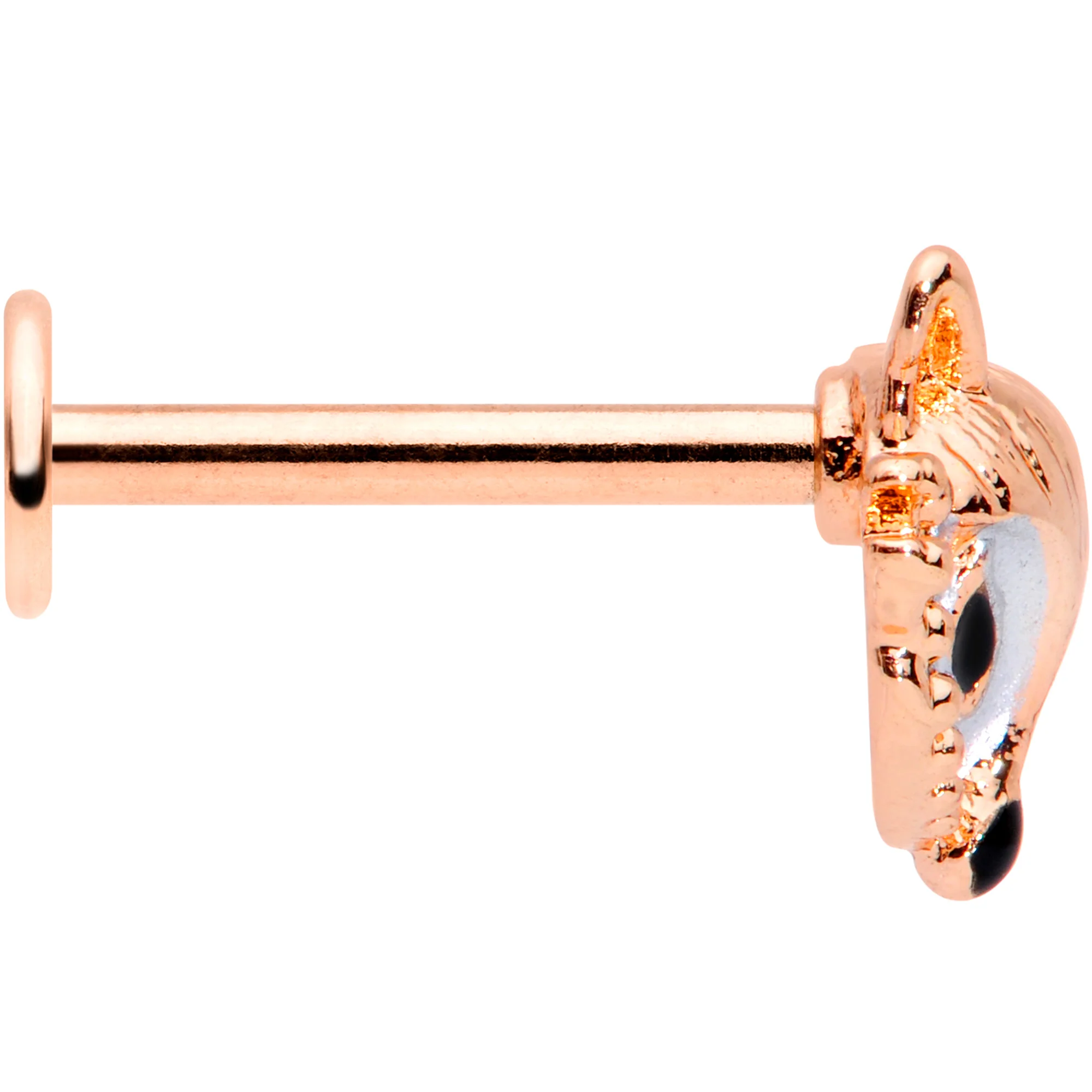 16G 5/16 Rose Gold Tone Fashion Fox Labret Monroe Tragus - Image 3