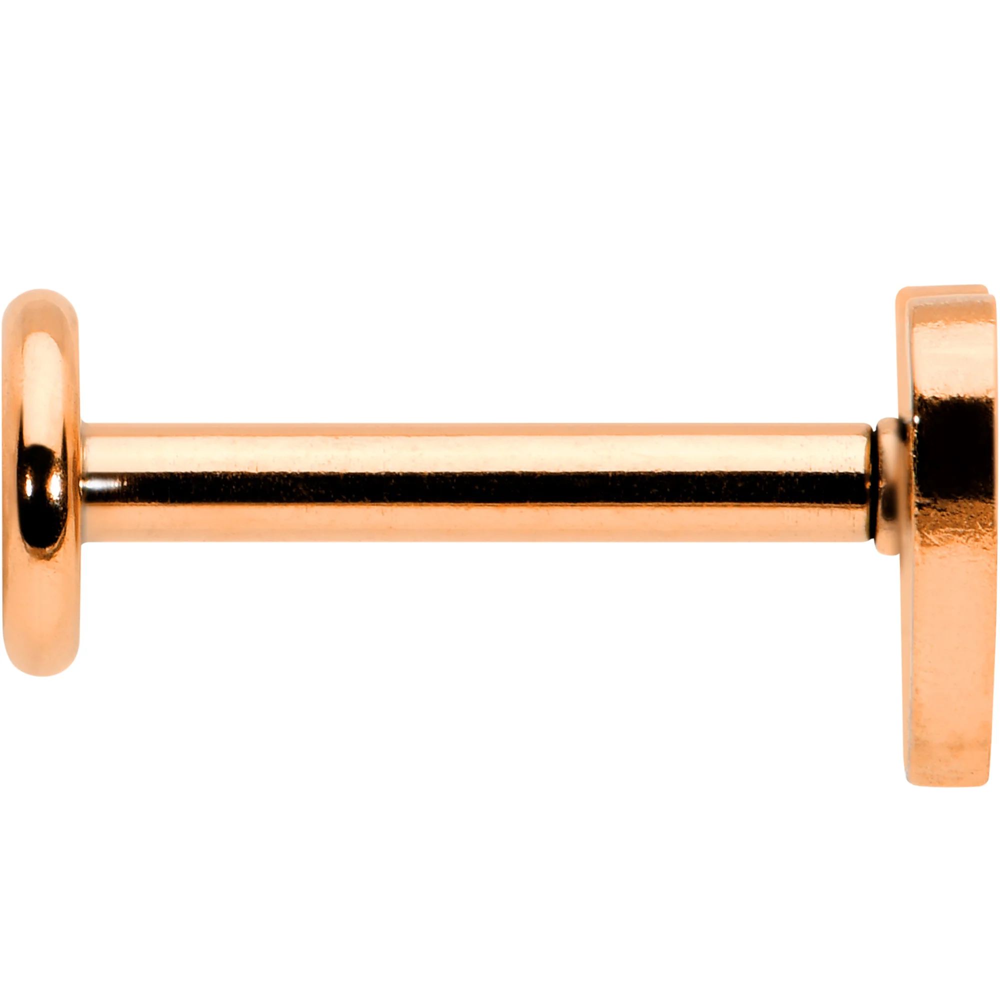 16G 5/16 Rose Gold Tone Simple Heart Internally Threaded Labret - Image 4