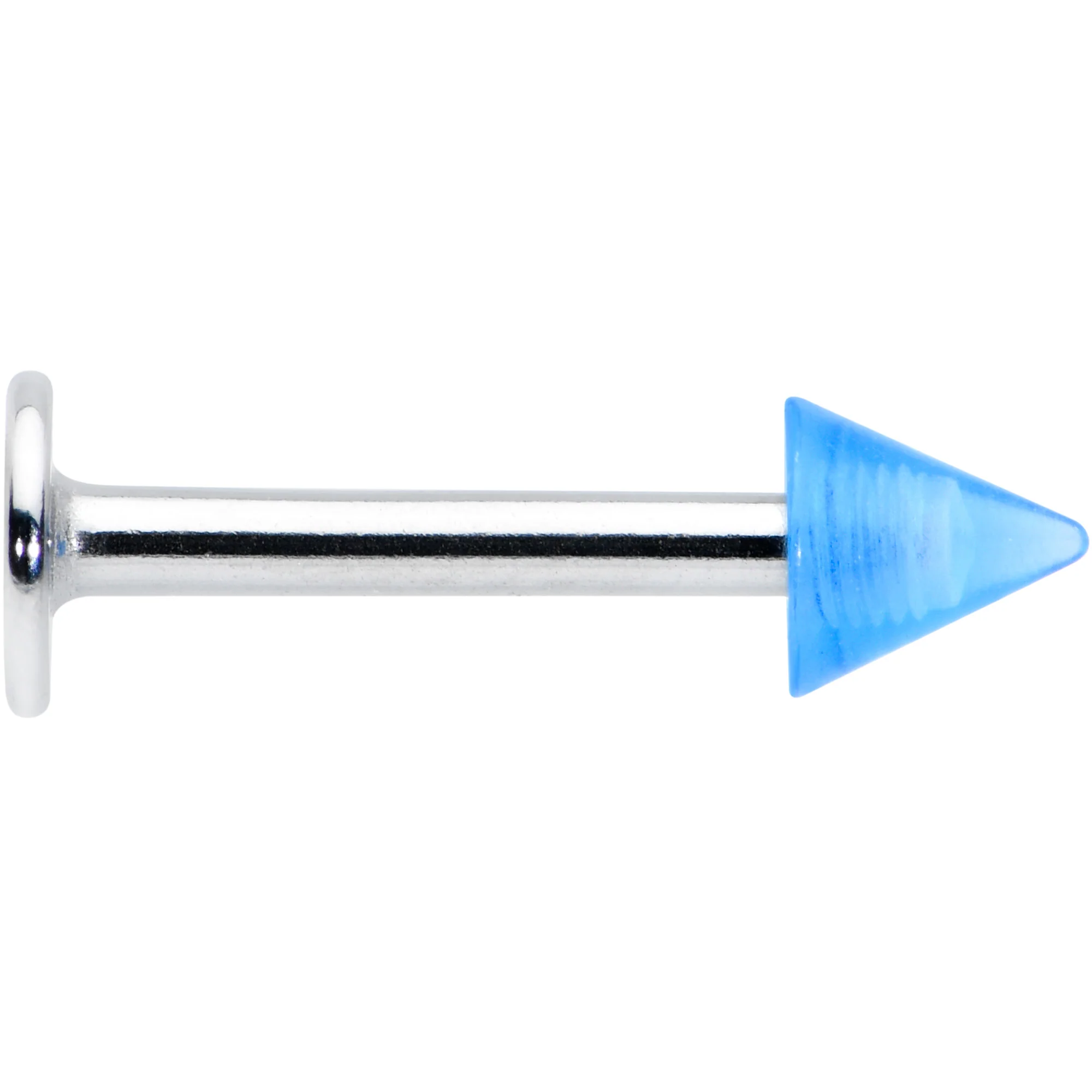 16G 5/16 Simple 3mm Blue Cone Labret Monroe Tragus - Image 2