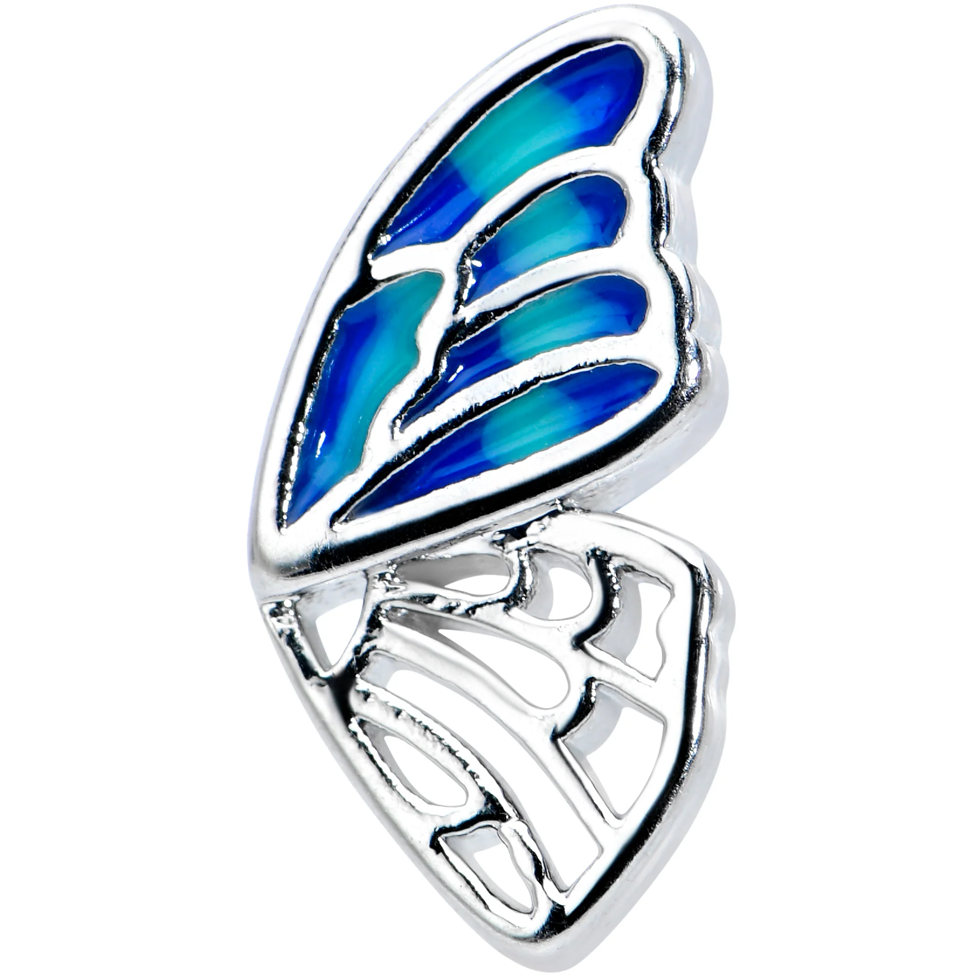 16G 5/16 Simple Blue Wing Butterfly Labret Monroe Tragus - Image 2