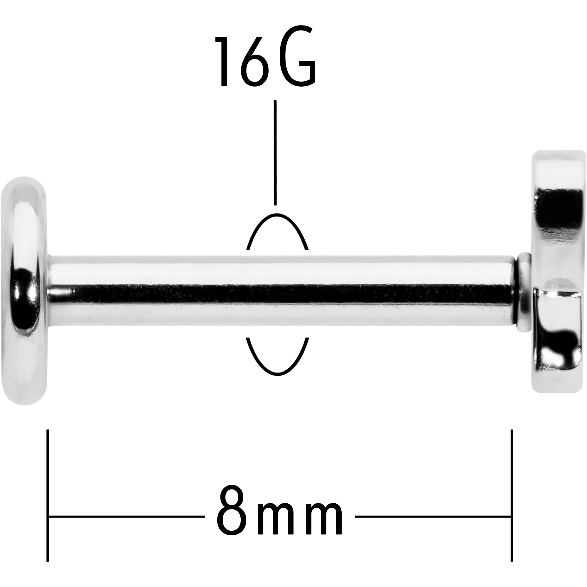 16G 5/16 Simple Butterfly Internally Threaded Labret Monroe Tragus - Image 6