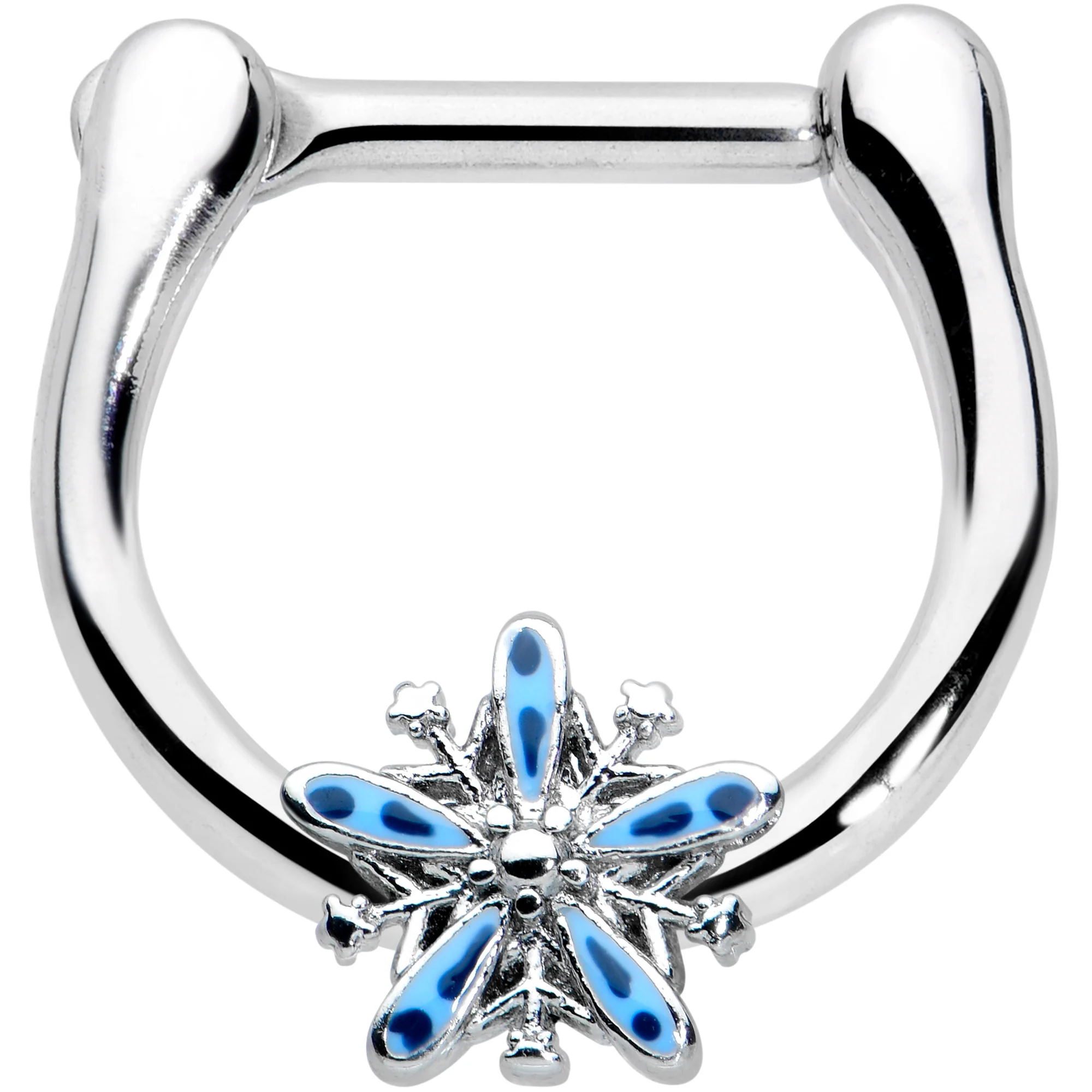 16G 5/16 Snowflake Blues Christmas Cartilage Clicker
