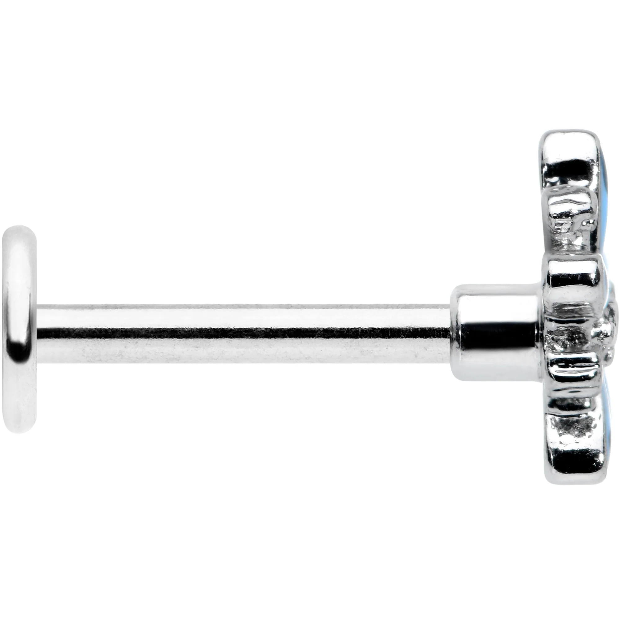 16G 5/16 Snowflake Blues Christmas Labret Monroe Tragus - Image 3