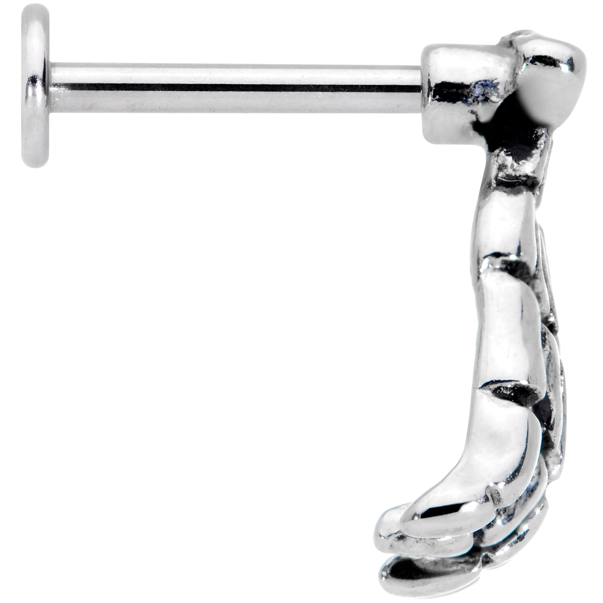 16G 5/16 Spooky Skeleton Hand Halloween Labret Monroe Tragus - Image 3