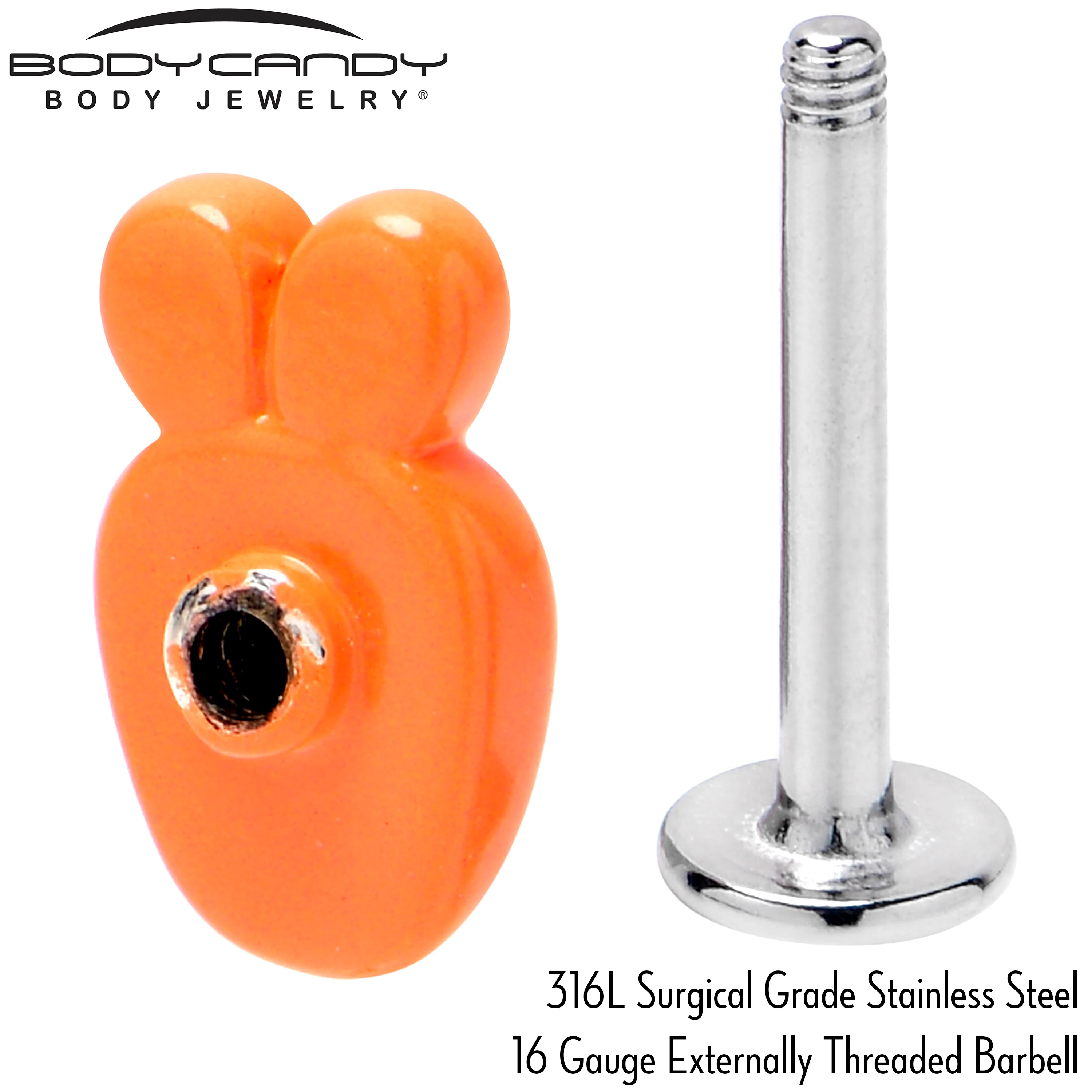 16G 5/16 Surprise Carrot Easter Bunny Labret Monroe Tragus - Image 5