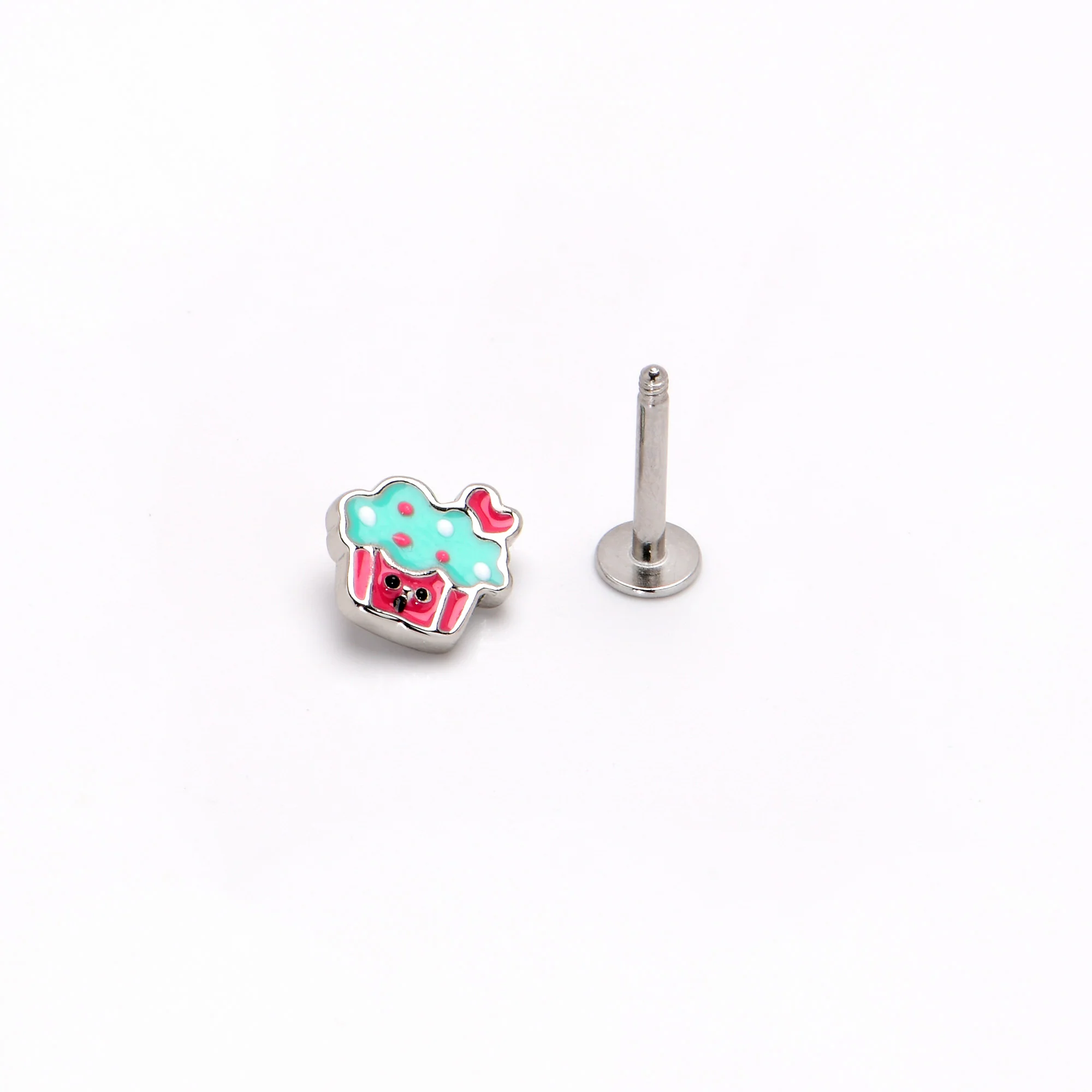 16G 5/16 Sweet Happy Cupcake Labret Monroe Tragus - Image 7