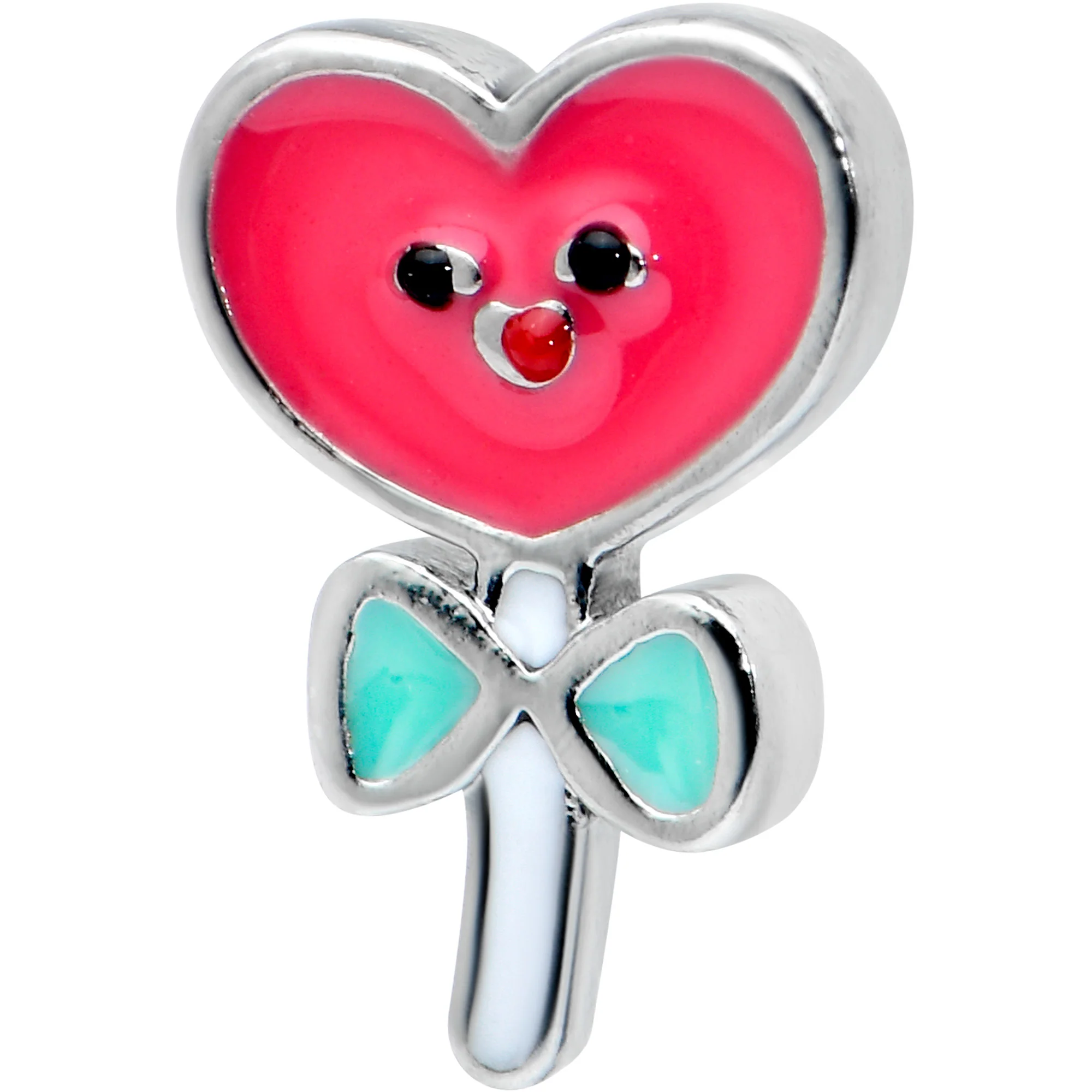 16G 5/16 Sweet Happy Heart Lollipop Labret Monroe Tragus - Image 2