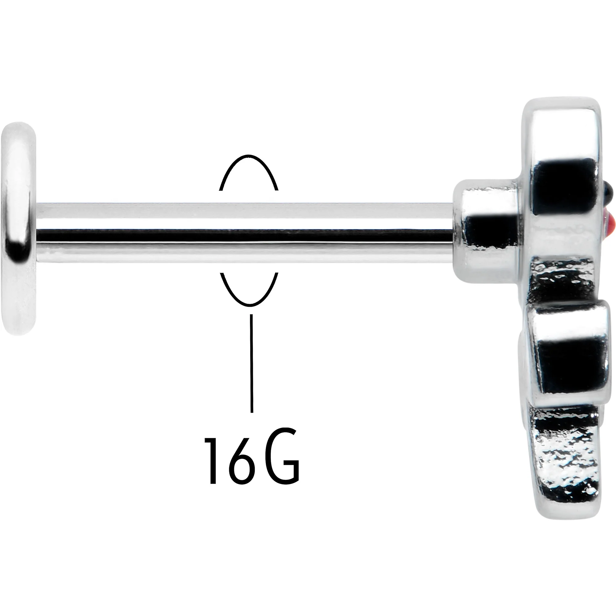 16G 5/16 Sweet Happy Heart Lollipop Labret Monroe Tragus - Image 5