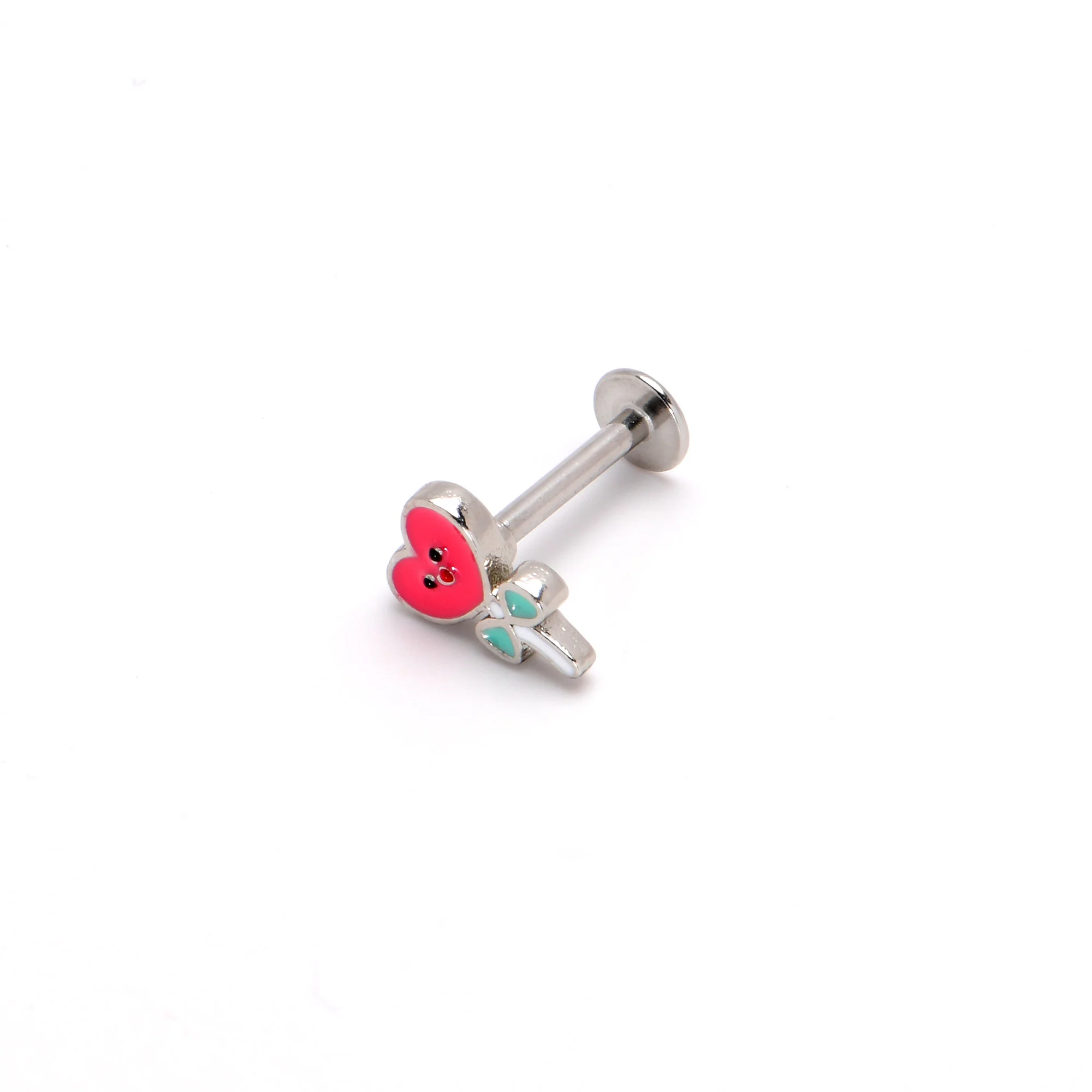 16G 5/16 Sweet Happy Heart Lollipop Labret Monroe Tragus - Image 6