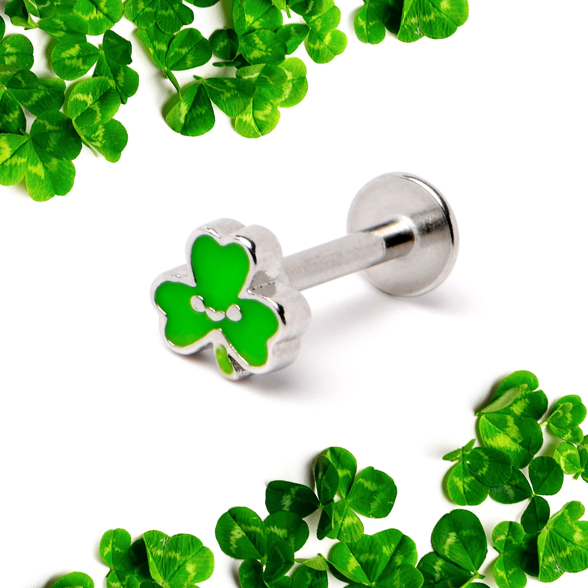 16G 5/16 Sweet Happy Shamrock St Patricks Labret Monroe Tragus - Image 5