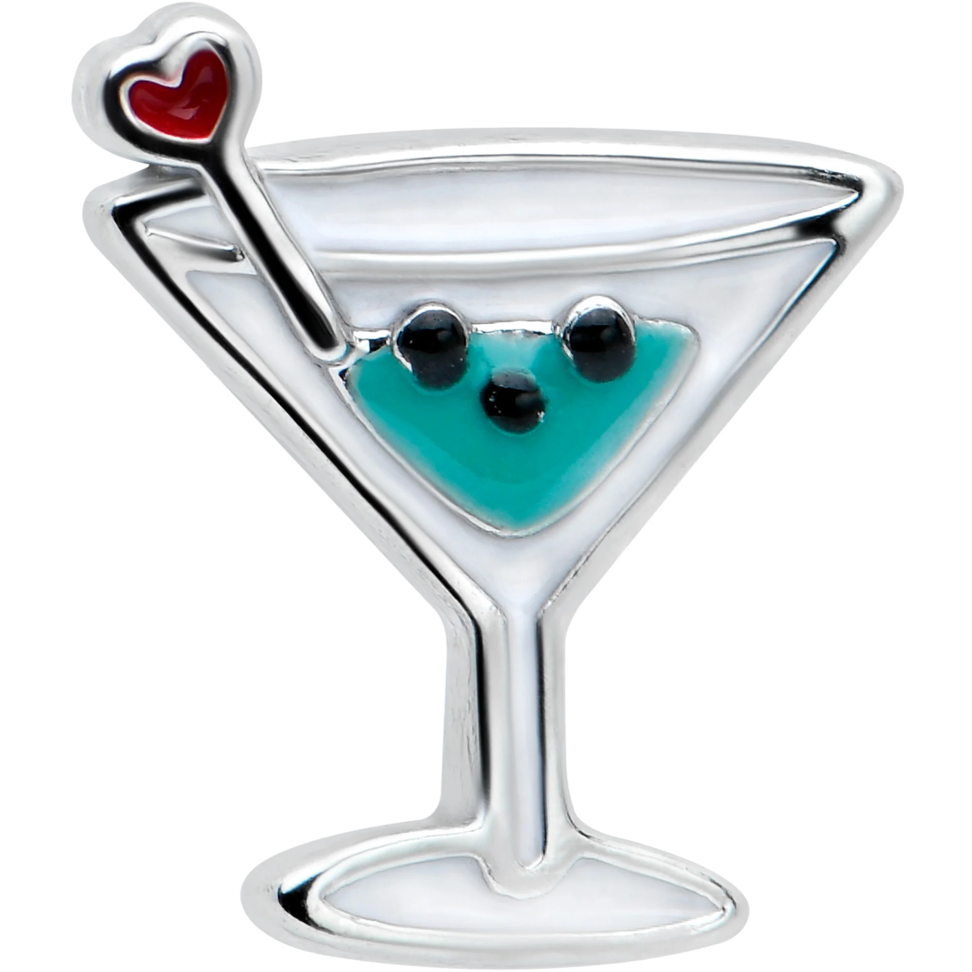 16G 5/16 Sweet Martini Glass Heart Labret Monroe Tragus - Image 2