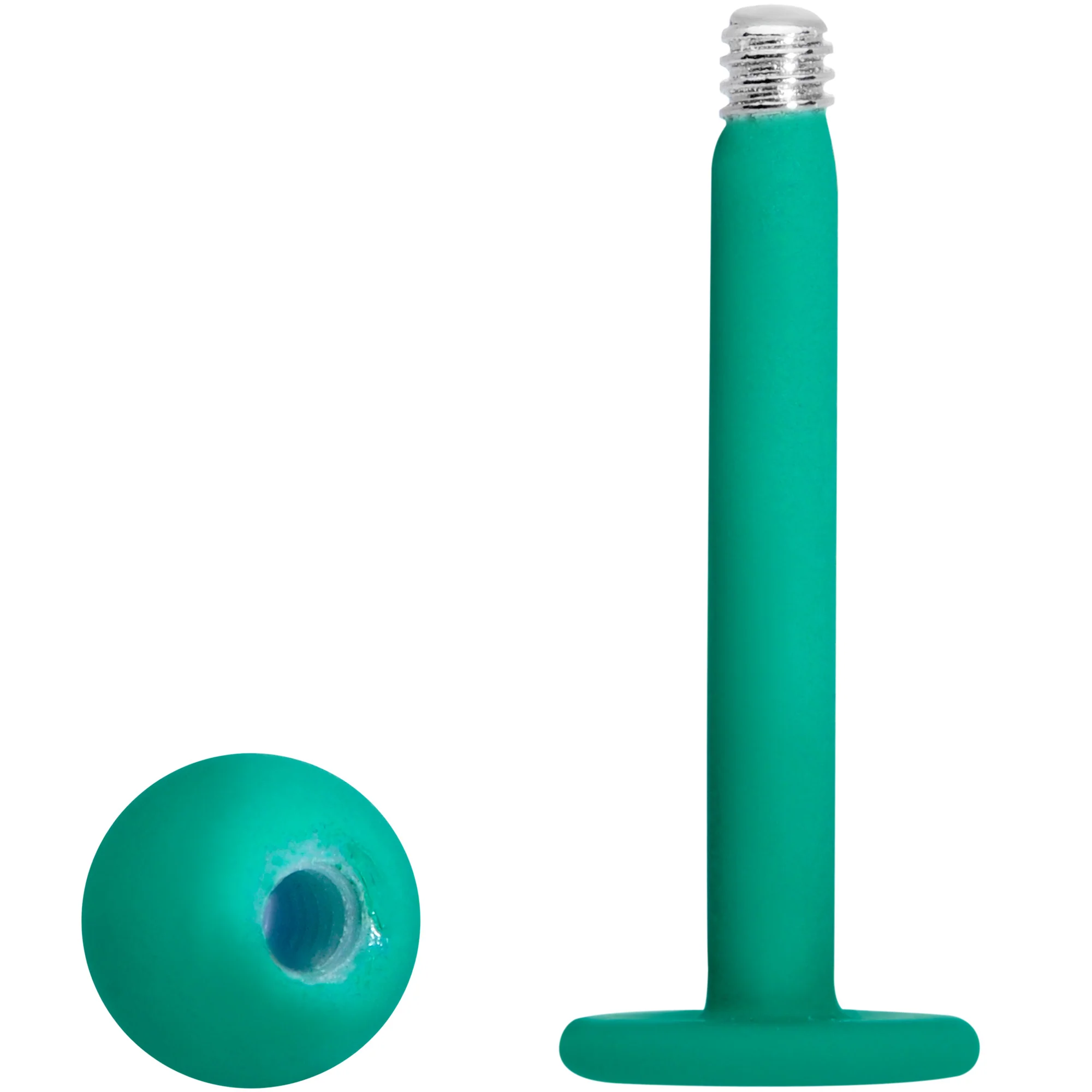 16G 5/16 Teal Acrylic Matte Labret Monroe Tragus - Image 4