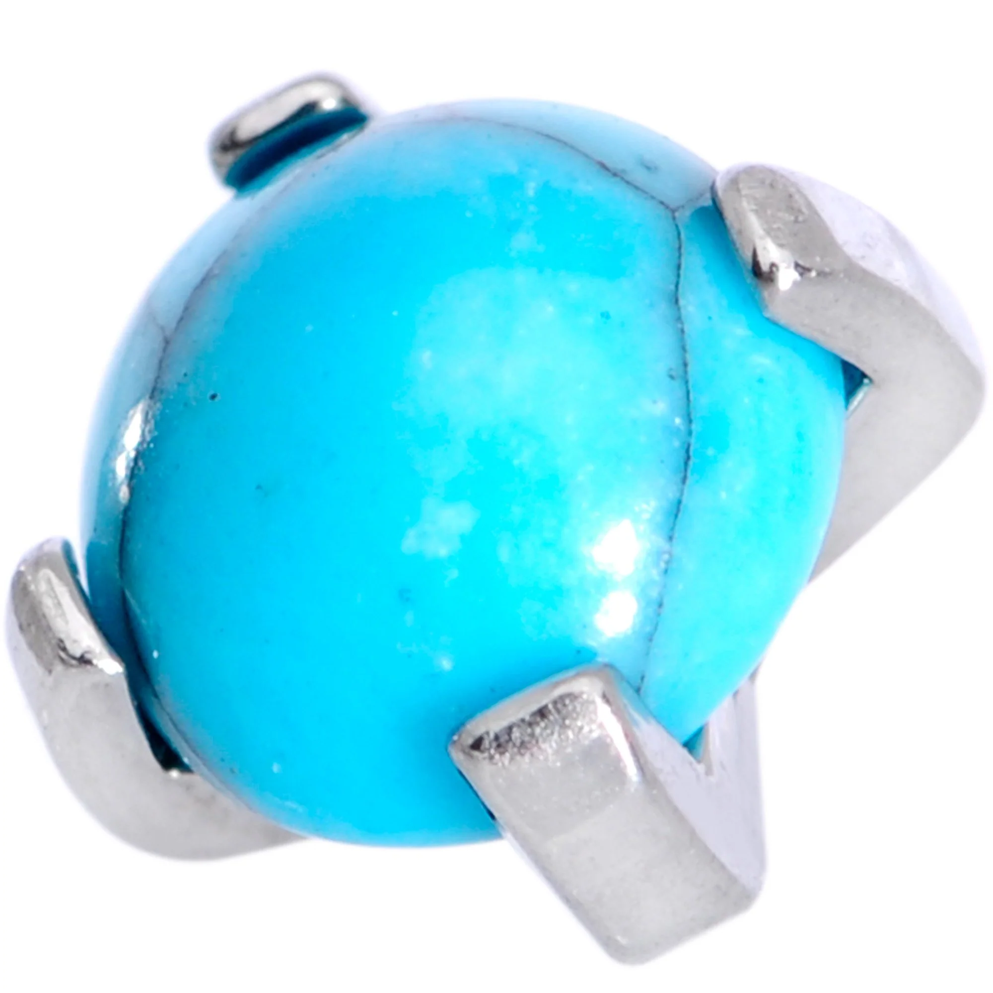 16G 5/16 Turquoise Internally Threaded Labret Monroe Tragus - Image 2