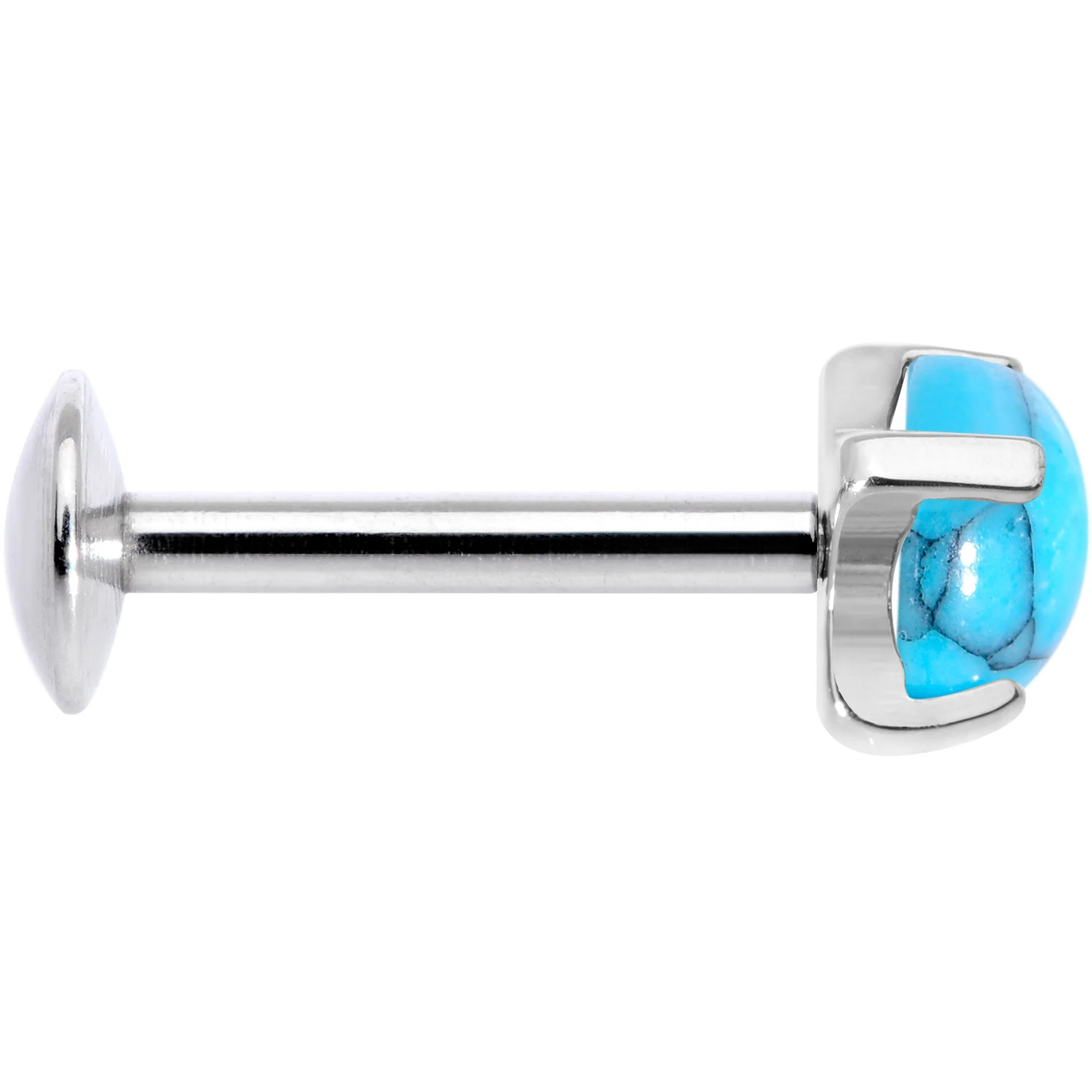 16G 5/16 Turquoise Internally Threaded Labret Monroe Tragus - Image 3