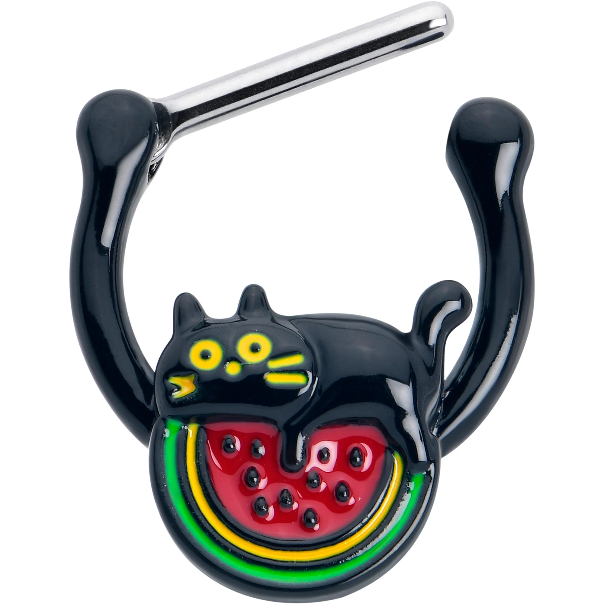 16G 5/16 Watermelon Cat Love Cartilage Clicker Ring - Image 2
