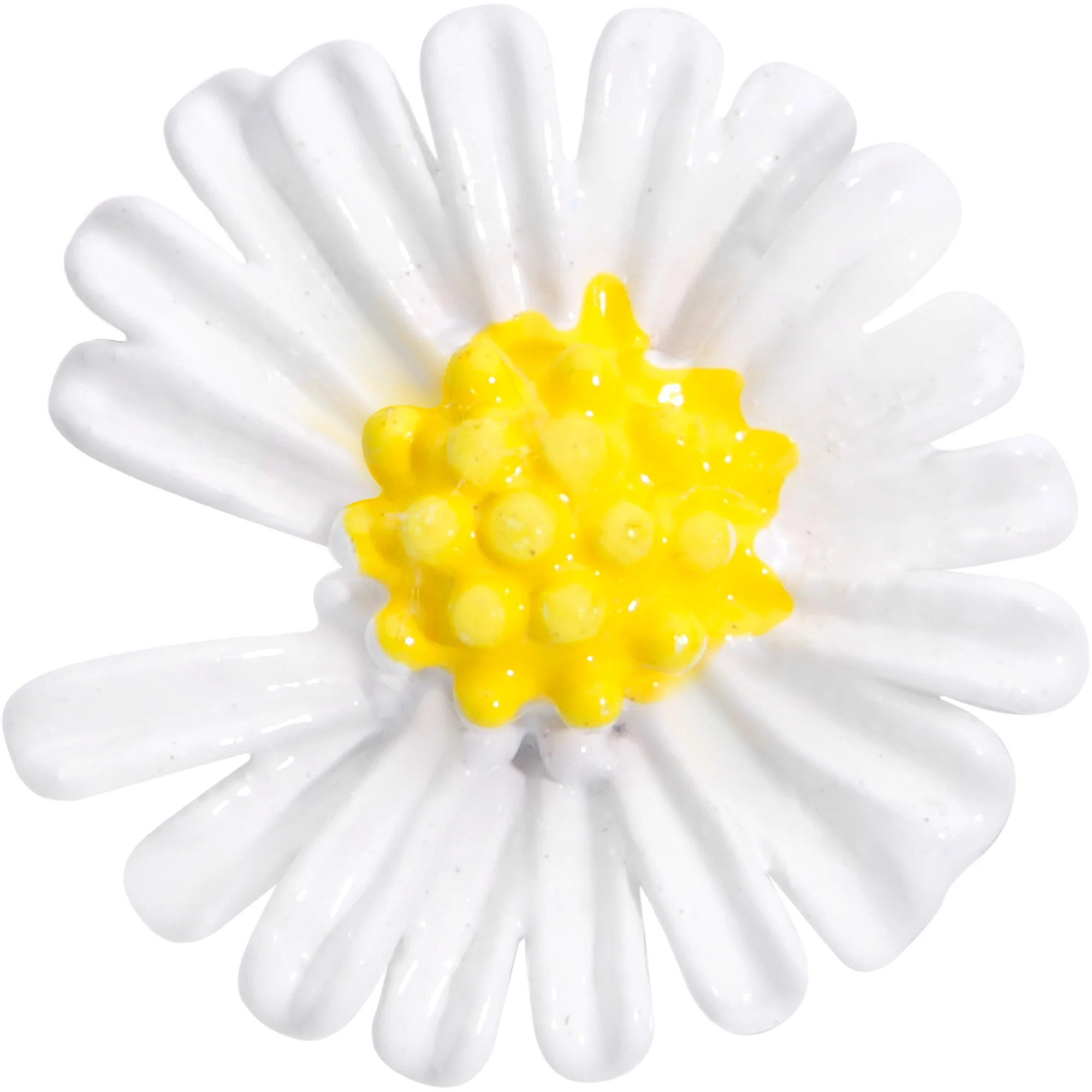 16G 5/16 White Daisy Flower Labret Monroe Tragus - Image 2