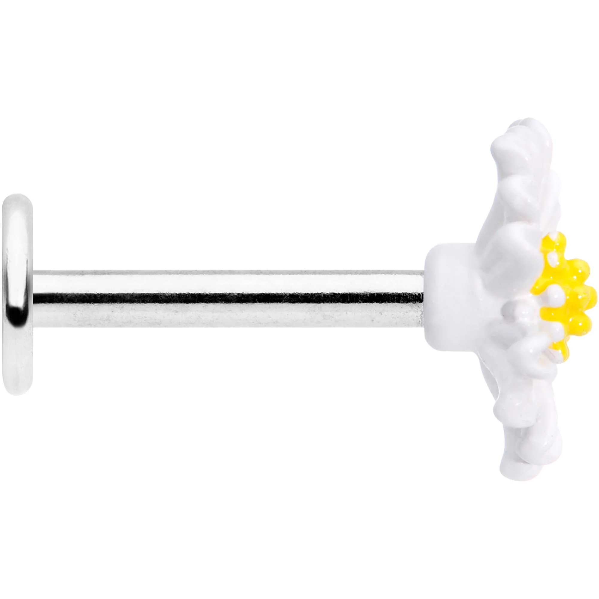 16G 5/16 White Daisy Flower Labret Monroe Tragus - Image 3