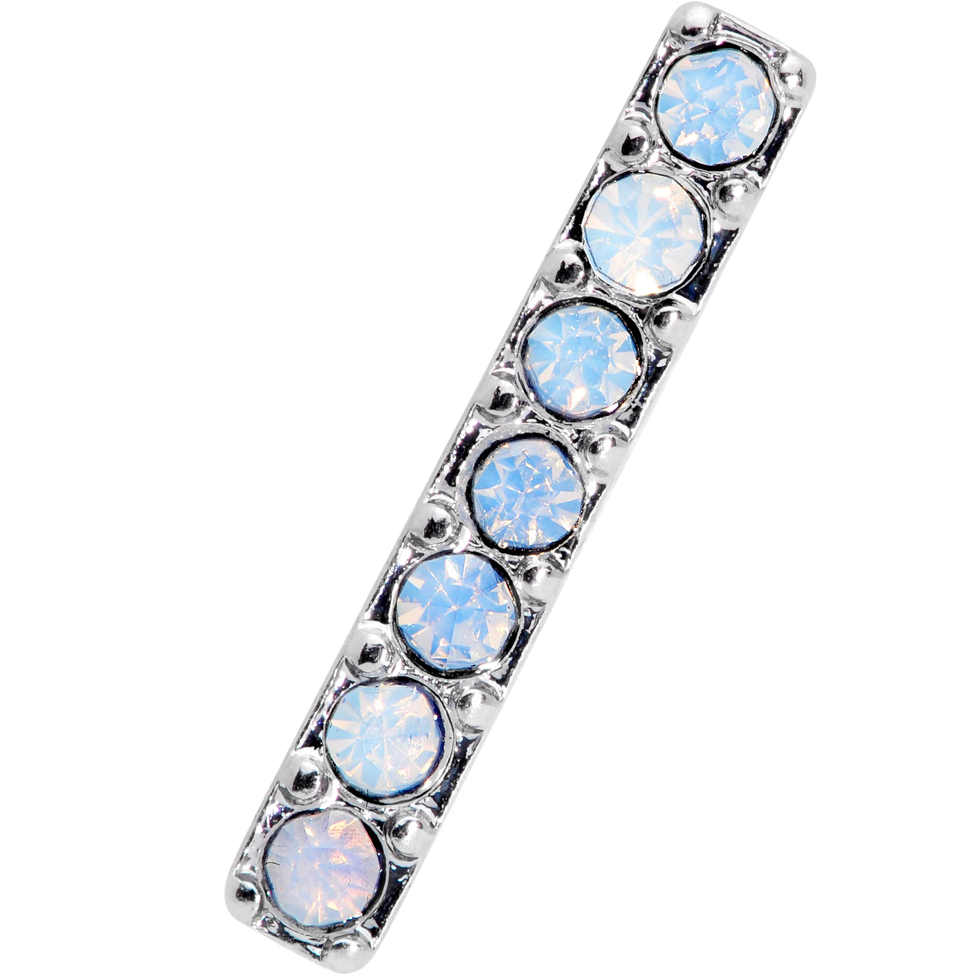 16G 5/16 White Faux Opal Strip Cartilage Tragus Earring - Image 2