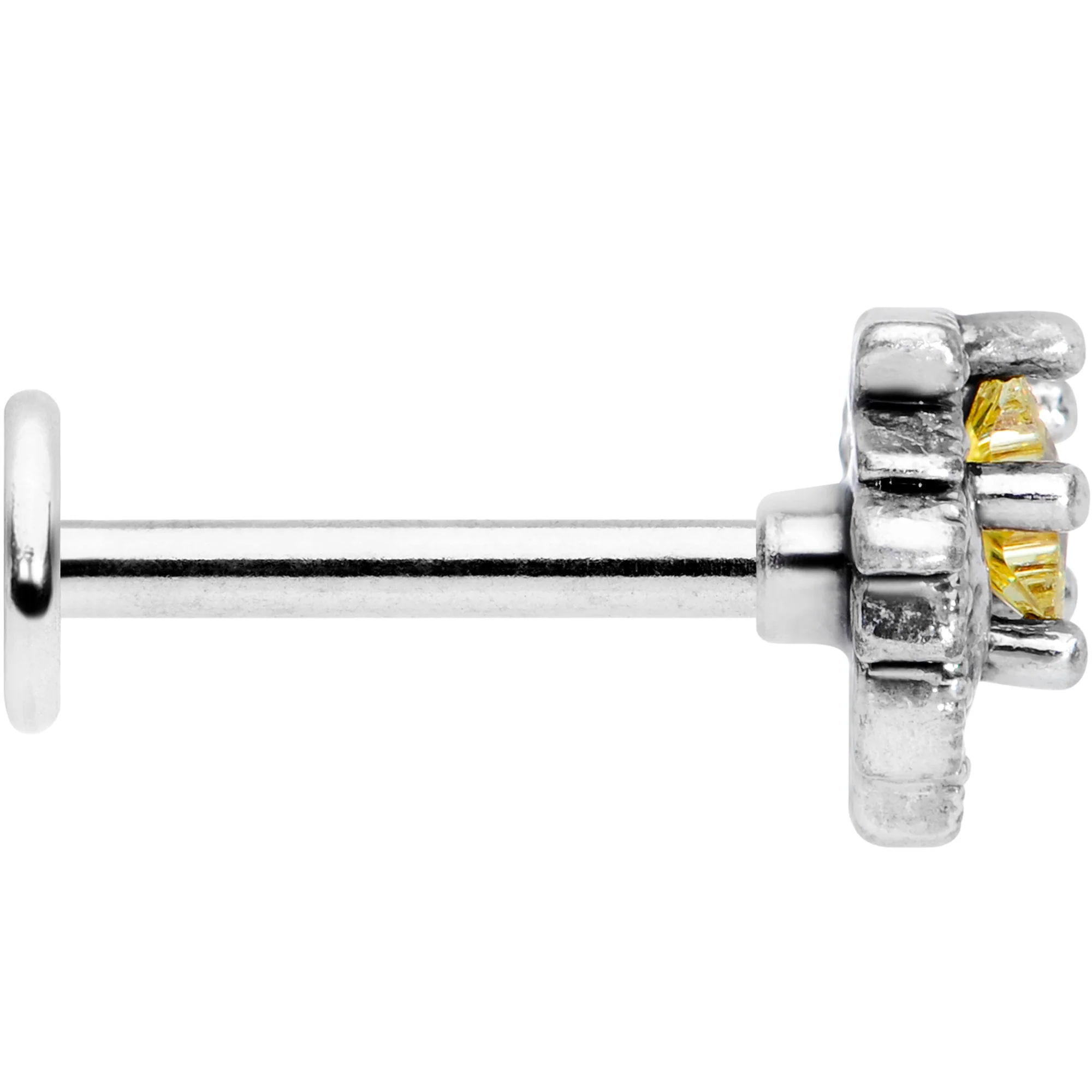 16G 5/16 Yellow Gem Shooting Star Labret Monroe Tragus - Image 3