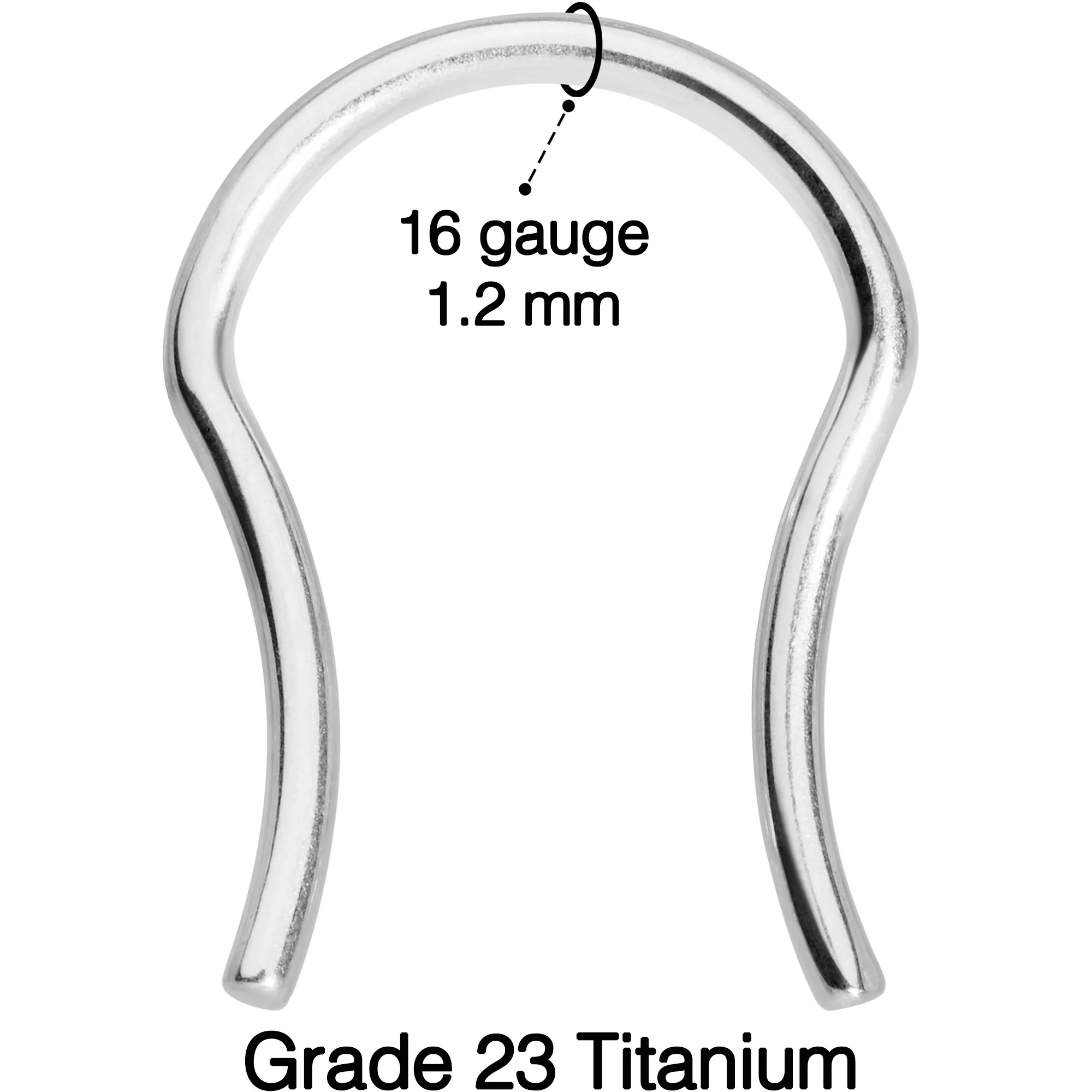 16G 5/8 ASTM F-136 Implant Grade Titanium Septum Retainer - Image 3