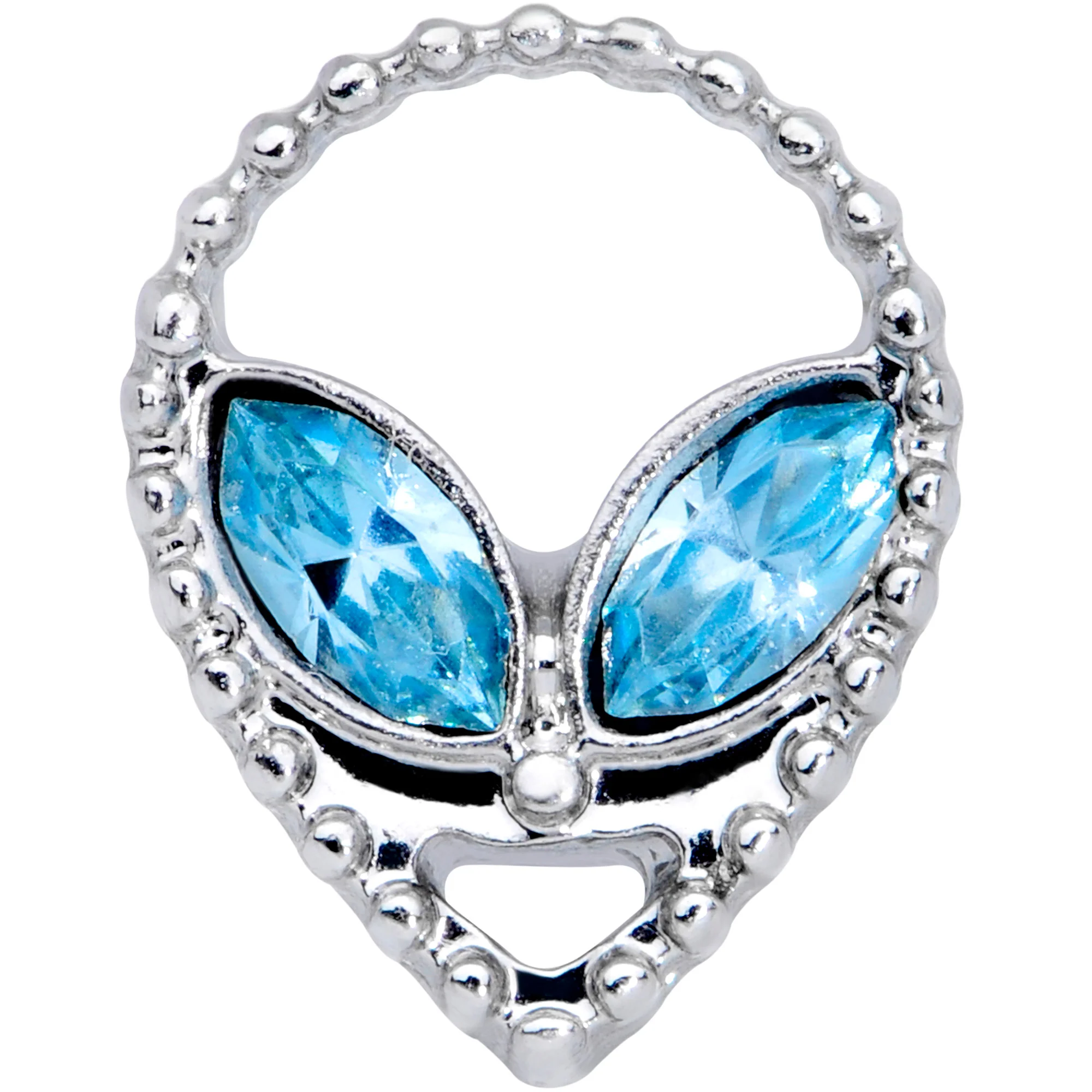 16G 5/16 Aqua Gem Alien Labret Monroe Tragus - Image 3