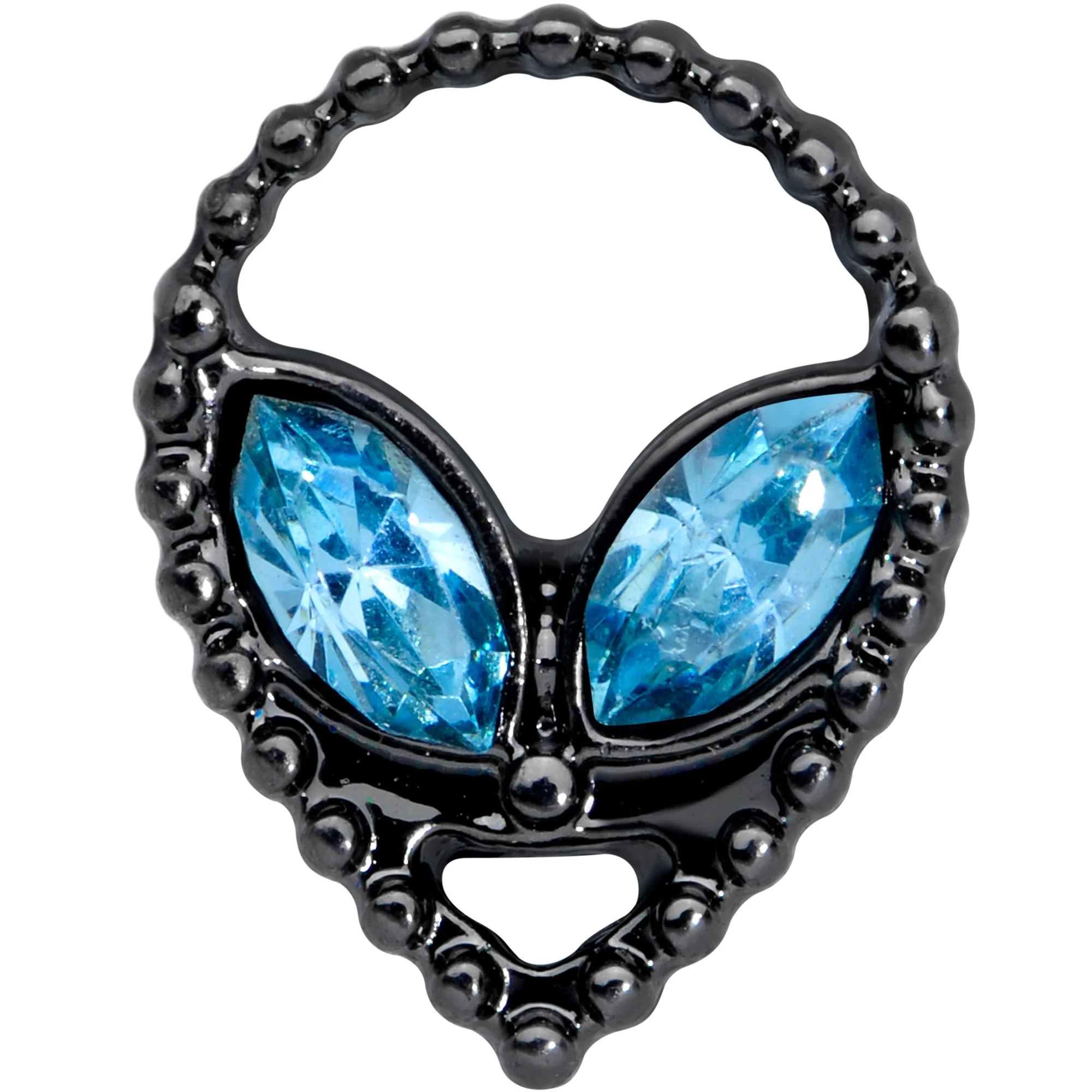16G 5/16 Aqua Gem Black Alien Labret Monroe Tragus - Image 3