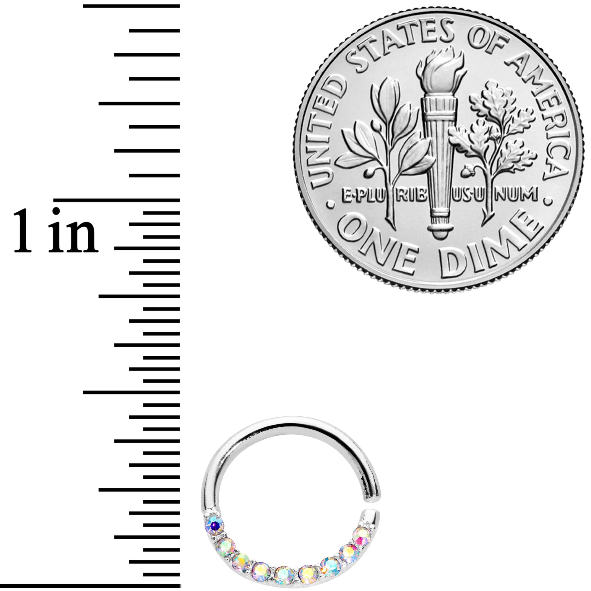 16G 5/16 Aurora Gem Simple Elegance Seamless Circular Ring - Image 2