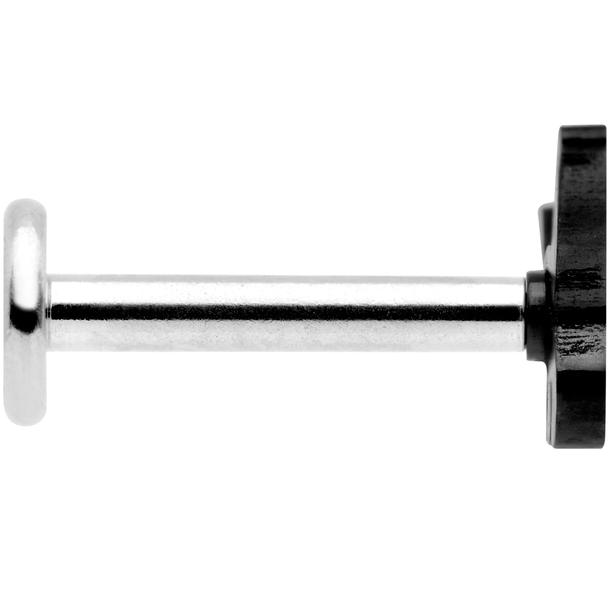 16G 5/16 Black Cat Internally Threaded Labret Tragus - Image 2