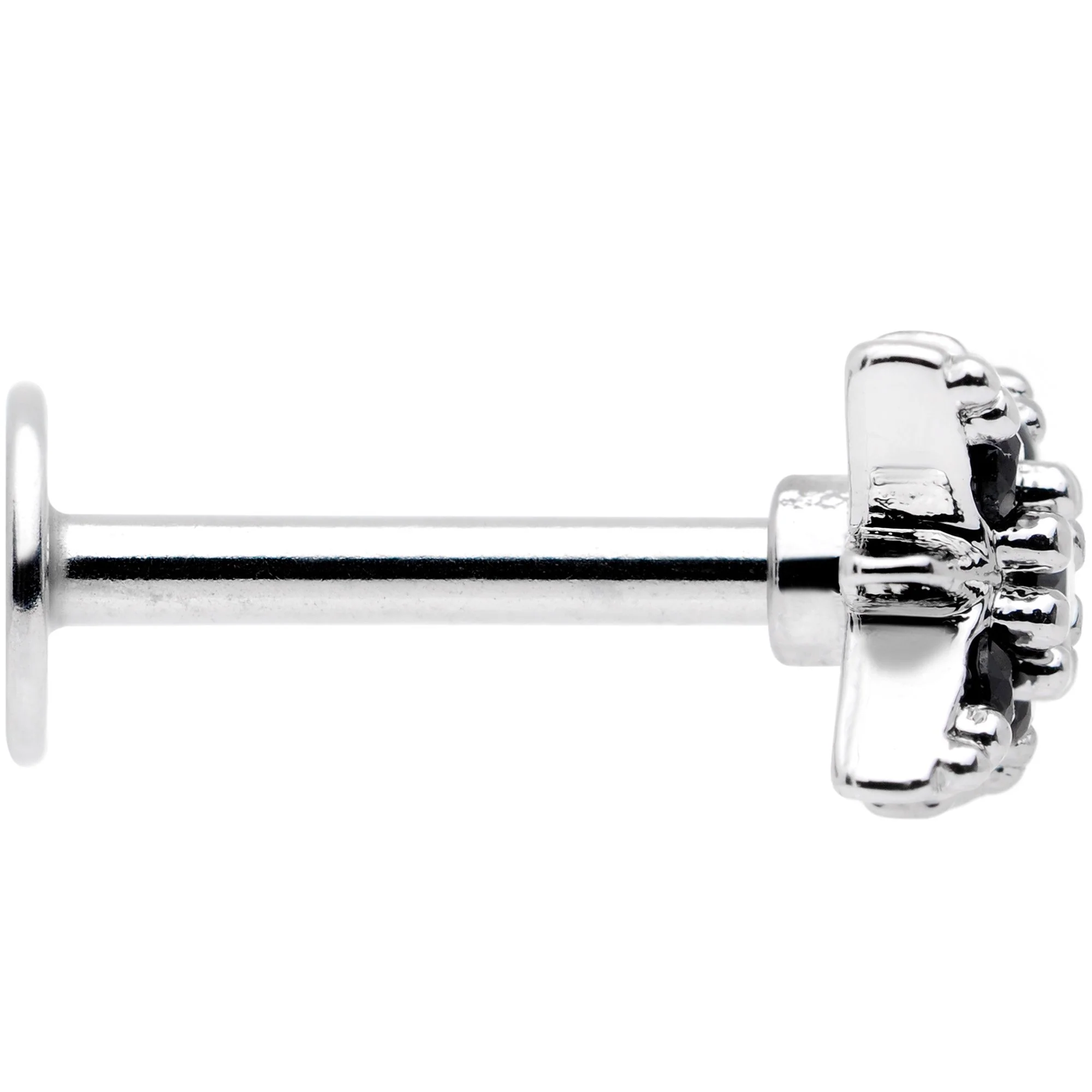 16G 5/16 Black Gem Compass Star Labret Monroe Tragus - Image 3