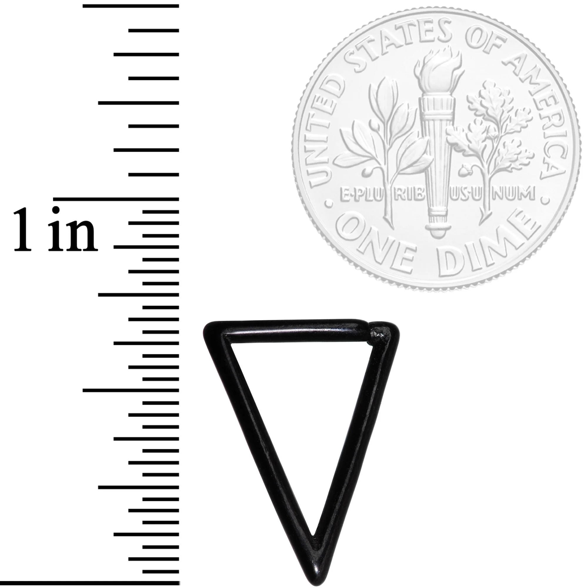 16G 5/16 Black Geometric Triangle Closure Ring - Image 2