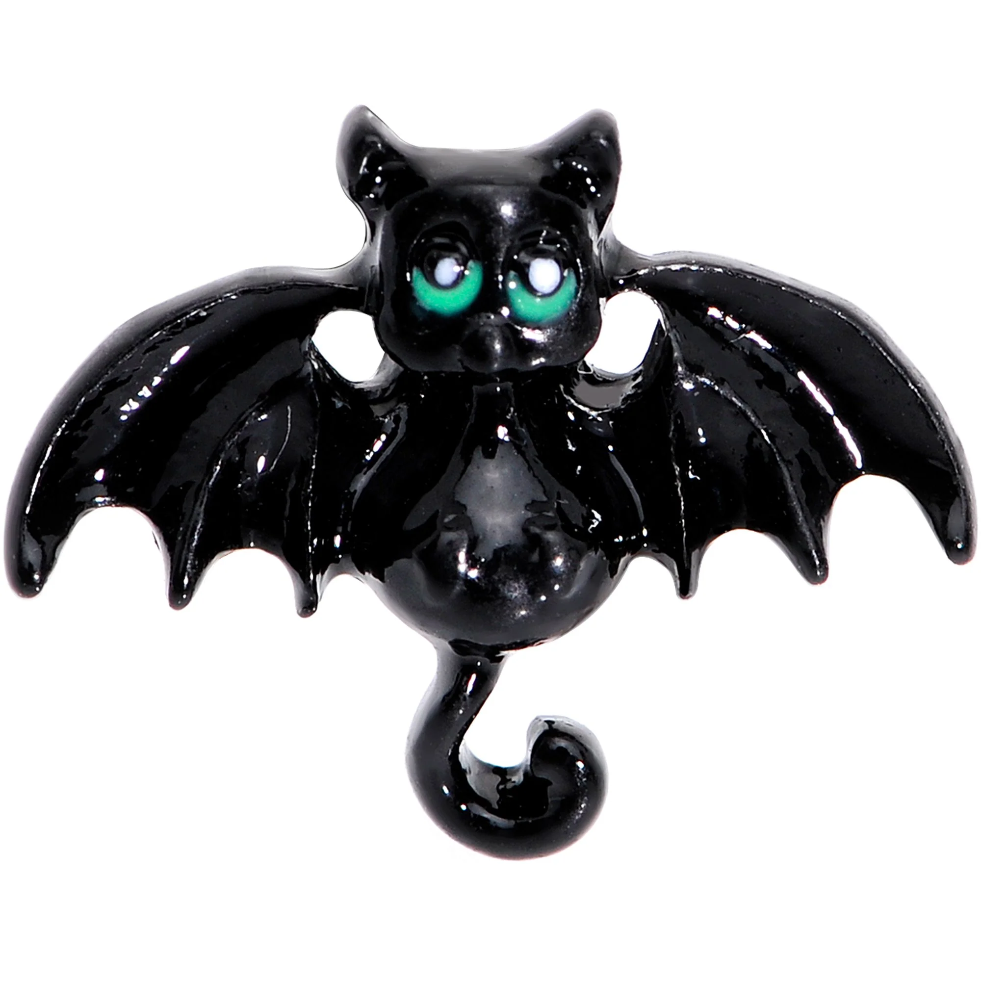 16G 5/16 Black Halloween Batty Bat Cartilage Tragus Earring - Image 2