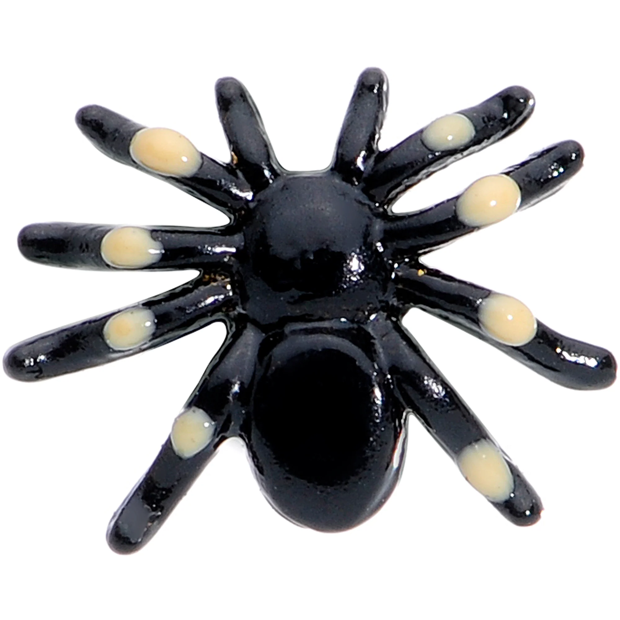 16G 5/16 Black Spooky Spider Halloween Labret Monroe Tragus - Image 2