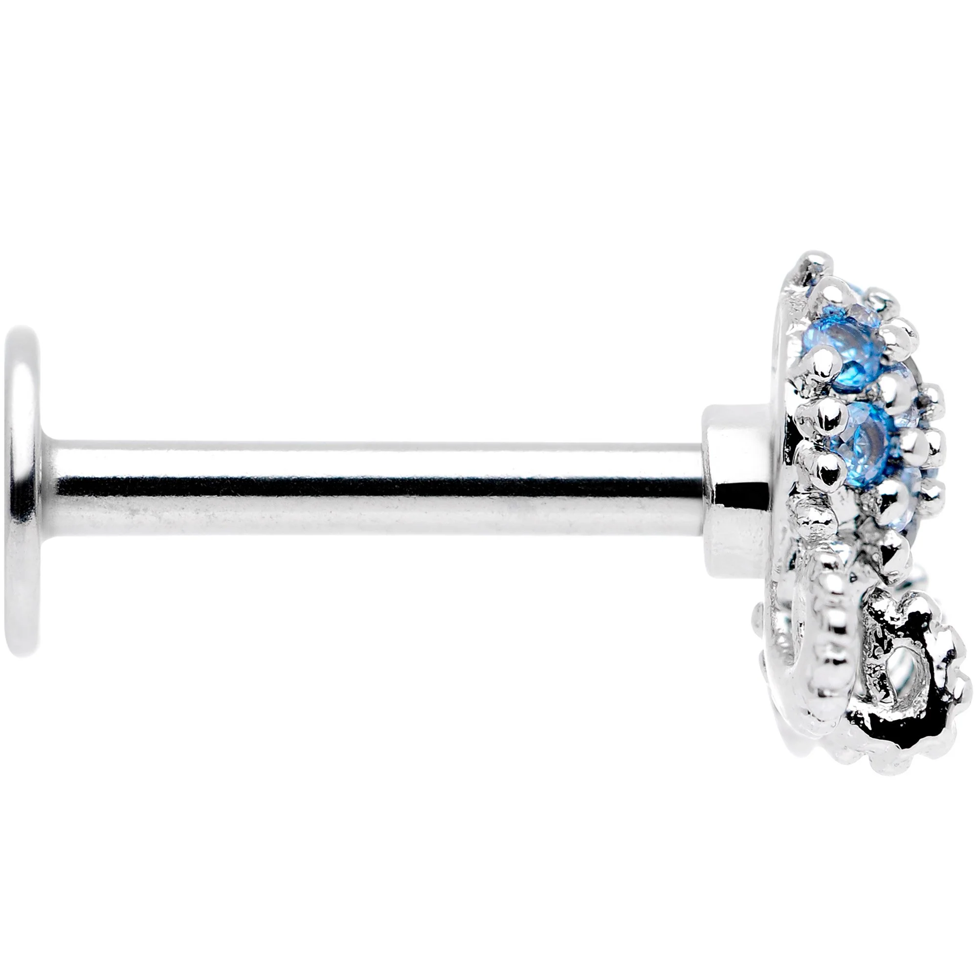 16G 5/16 Blue CZ Gem Ocean Jellyfish Labret Monroe Tragus - Image 3