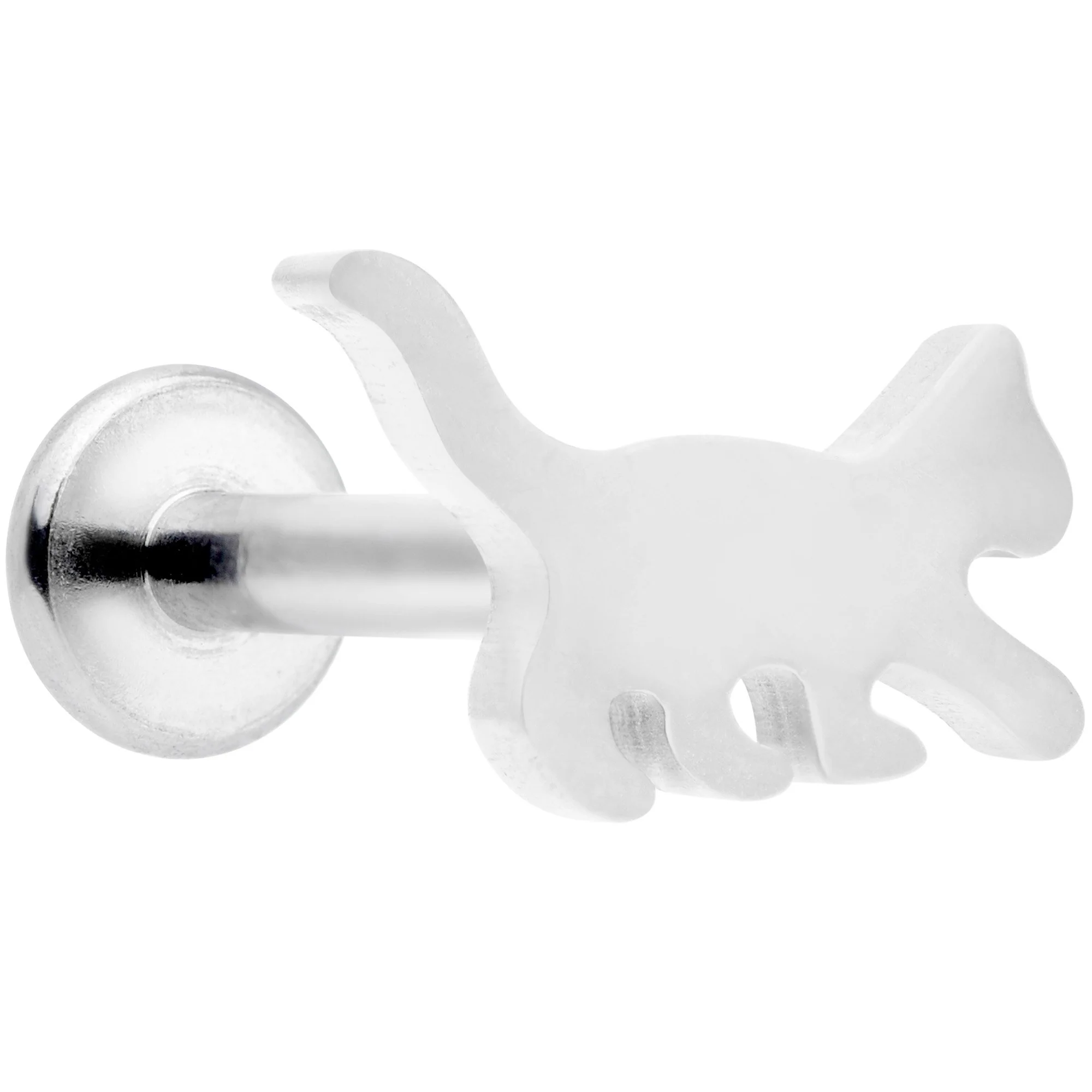 16G 5/16 Cat Internally Threaded Labret Tragus