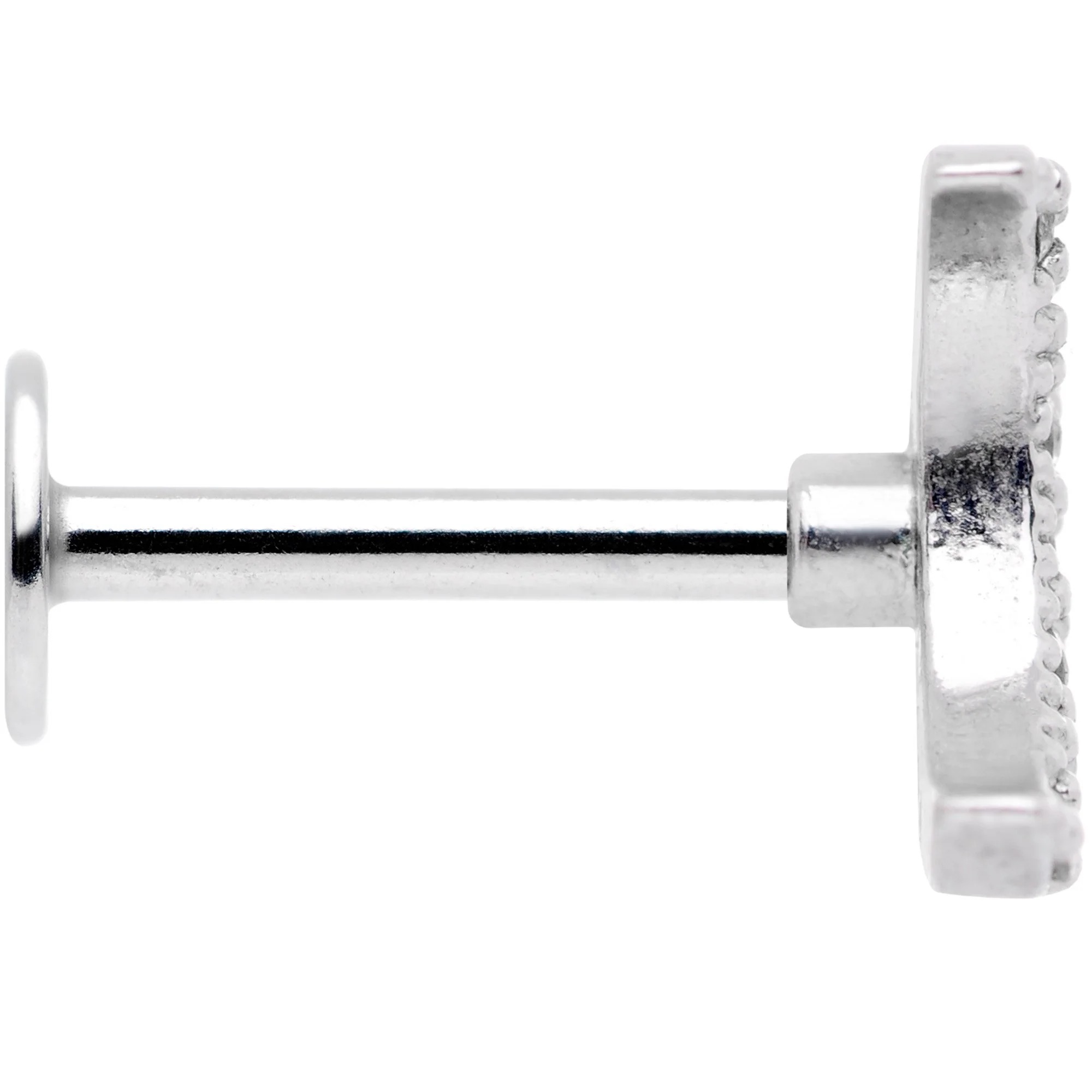 16G 5/16 Clear CZ Gem Crescent Moon Labret Monroe Tragus - Image 3