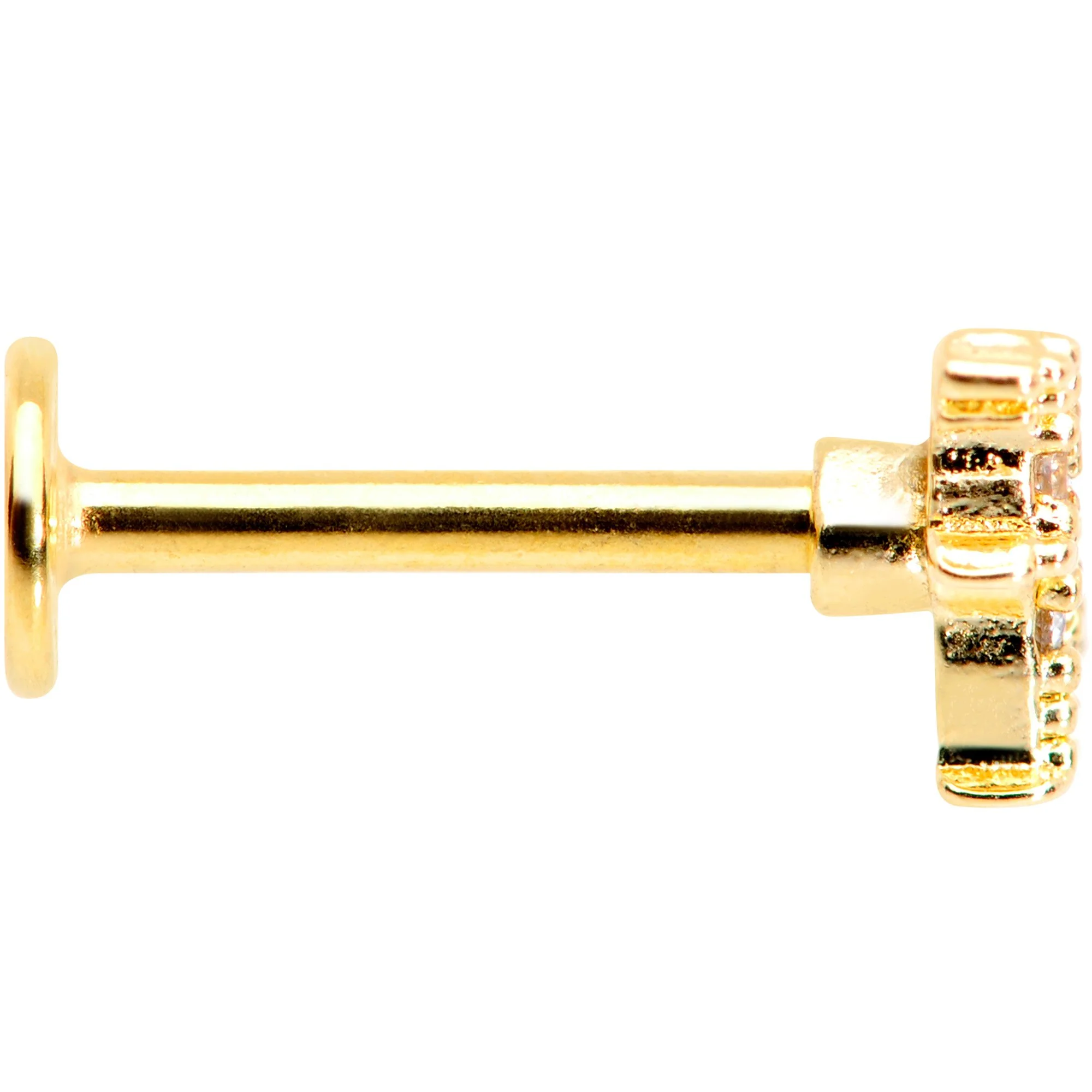 16G 5/16 Clear CZ Gem Gold Tone Tiny Dinosaur Labret Monroe Tragus - Image 3