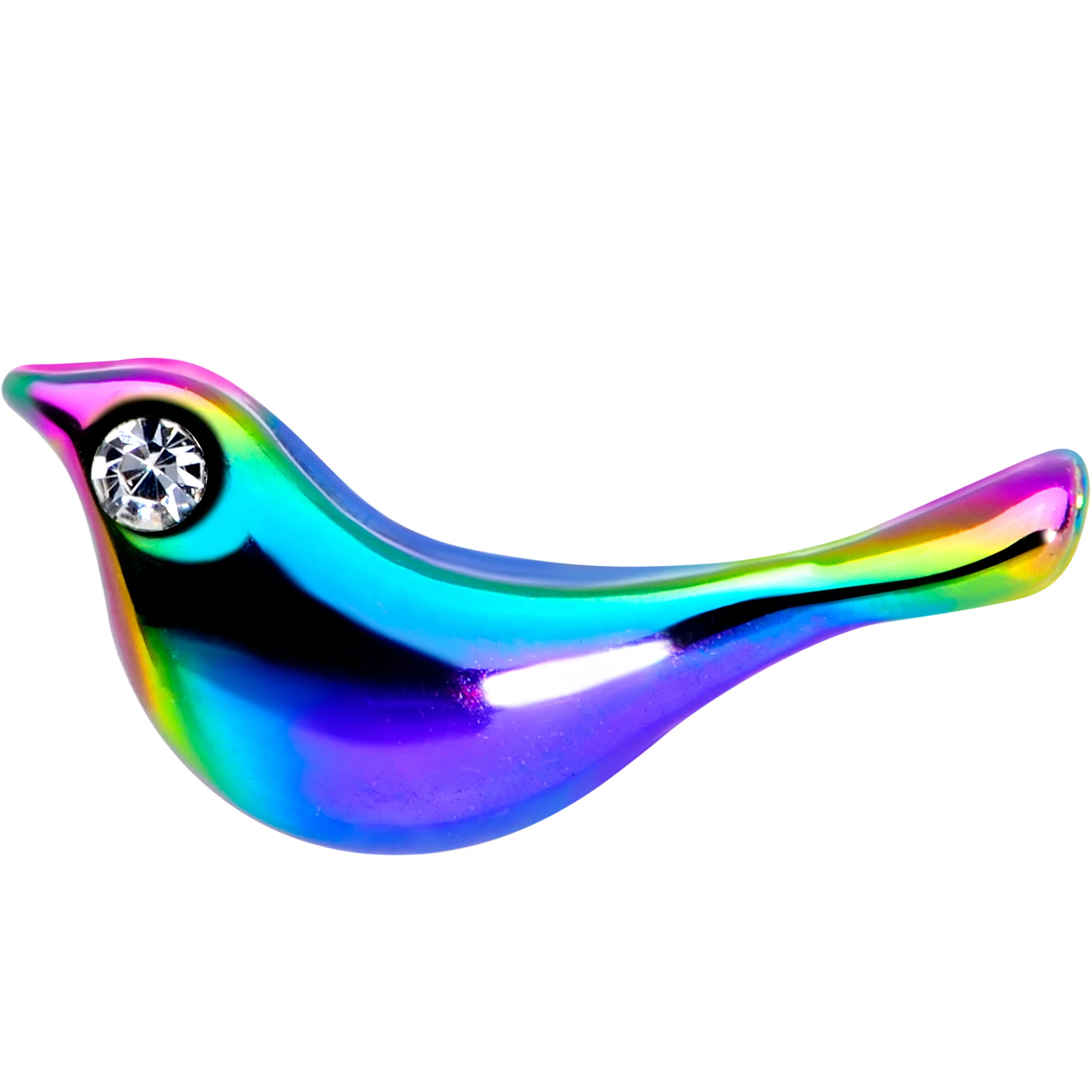 16G 5/16 Clear Gem Rainbow Bird Labret Monroe Tragus - Image 3