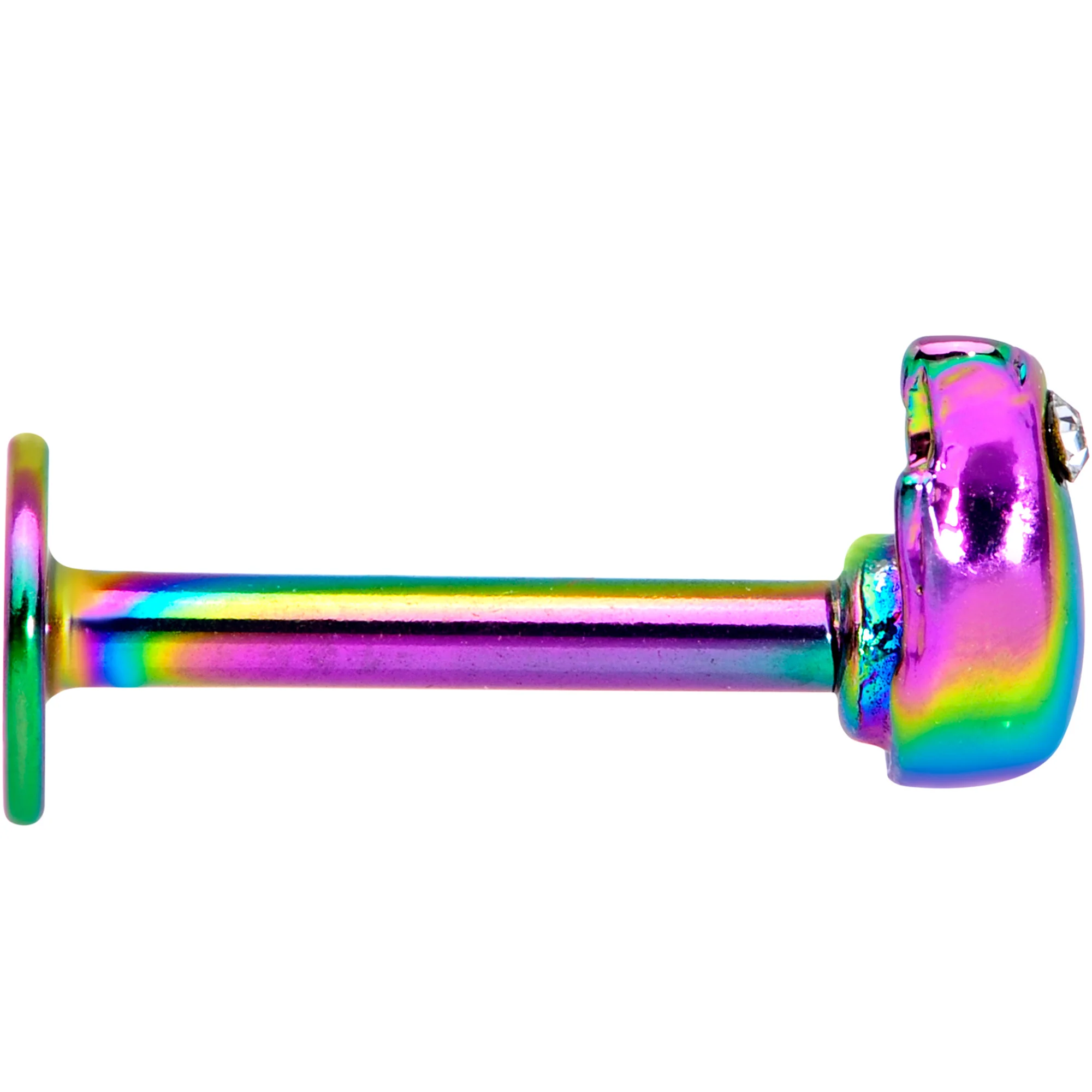 16G 5/16 Clear Gem Rainbow Bird Labret Monroe Tragus - Image 4