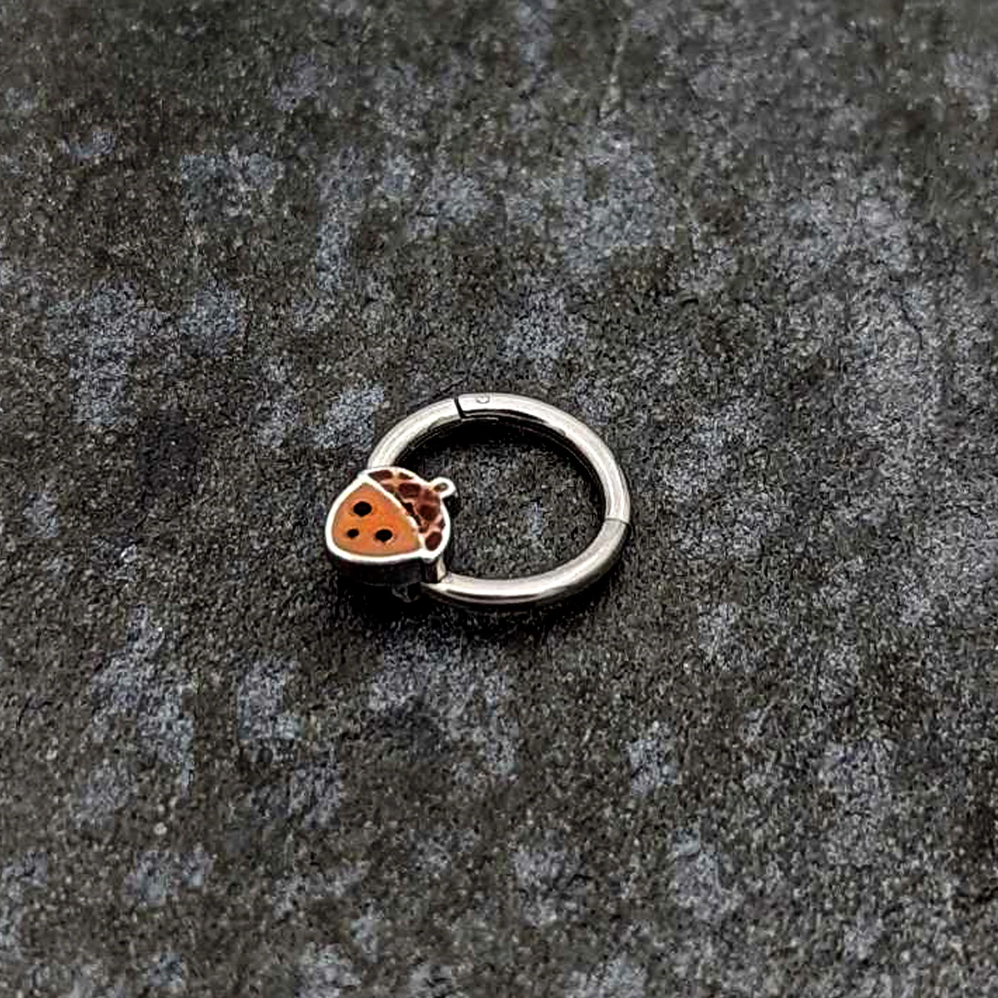 16G 5/16 Fall Acorn Face Brown Autumn Hinged Segment Ring - Image 4