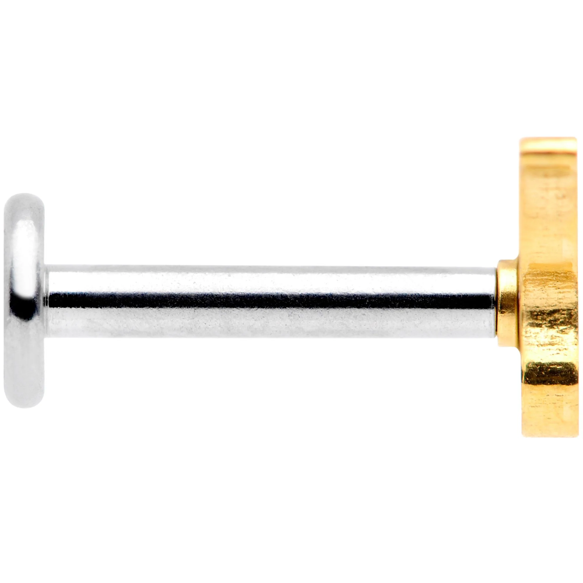 16G 5/16 Gold Tone Cat Internally Threaded Labret Tragus - Image 2